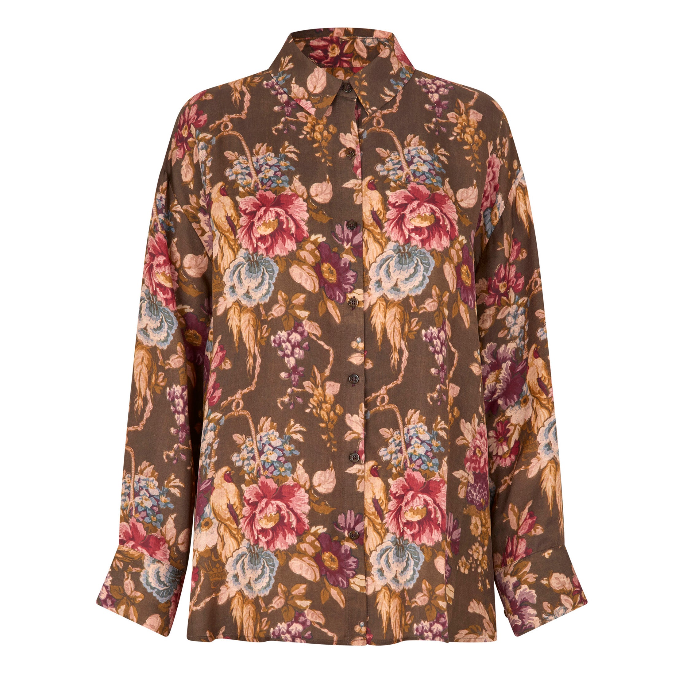 Tapis Noir Darla Silk Shirt - Dark olive Shirt Dark olive