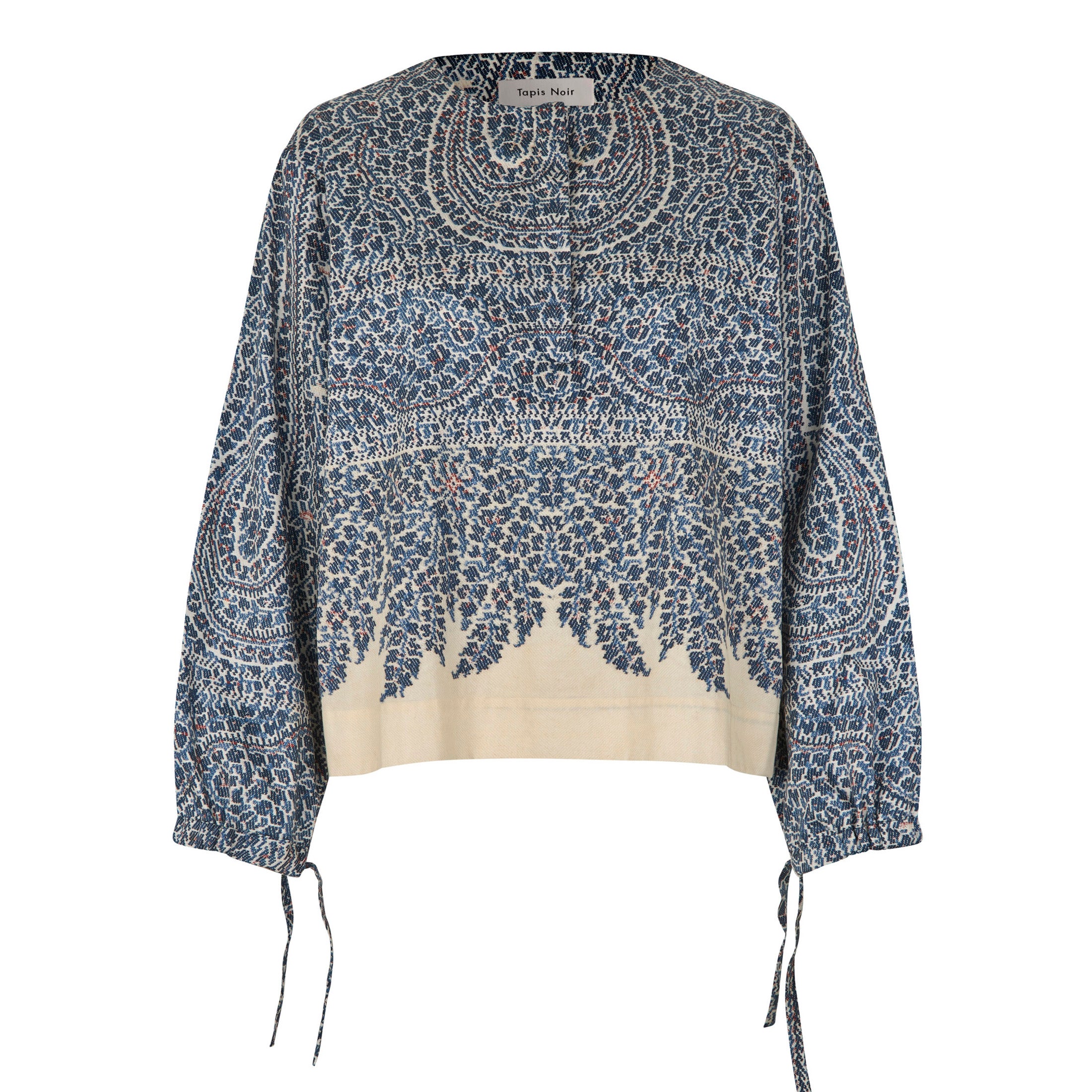 Tapis Noir Denise Cotton Top - Blue paisley Top Blue