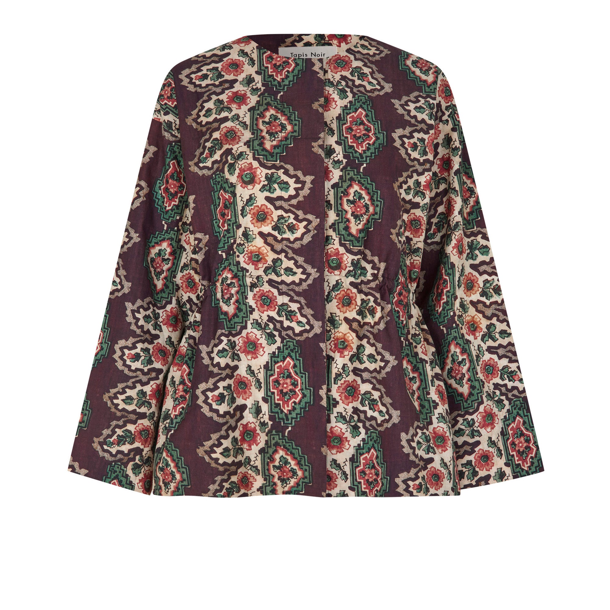 Tapis Noir Diana Jacket - Geometric stripe Jacket Brown