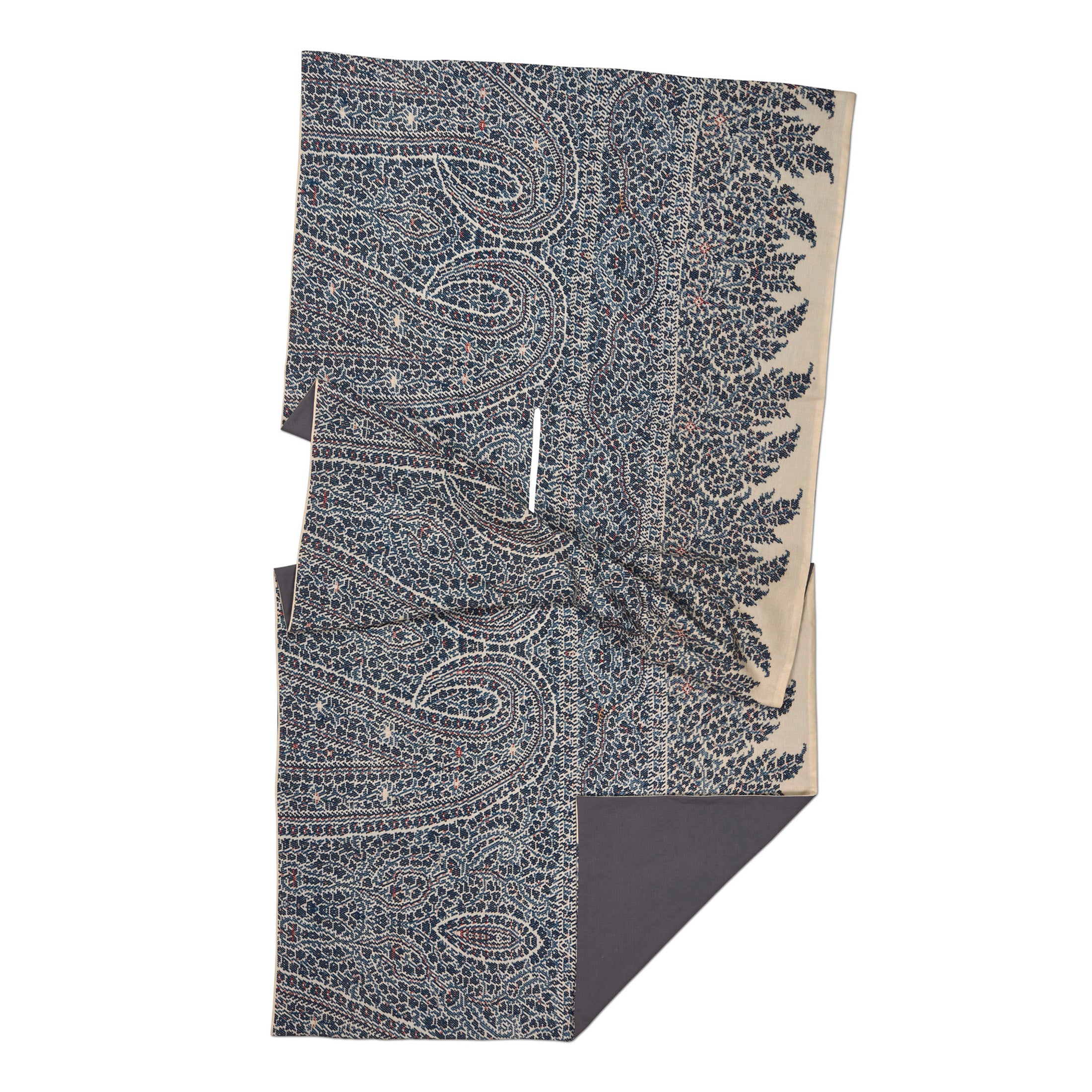 Tapis Noir Dru Cape - Blue paisley Cape Blue