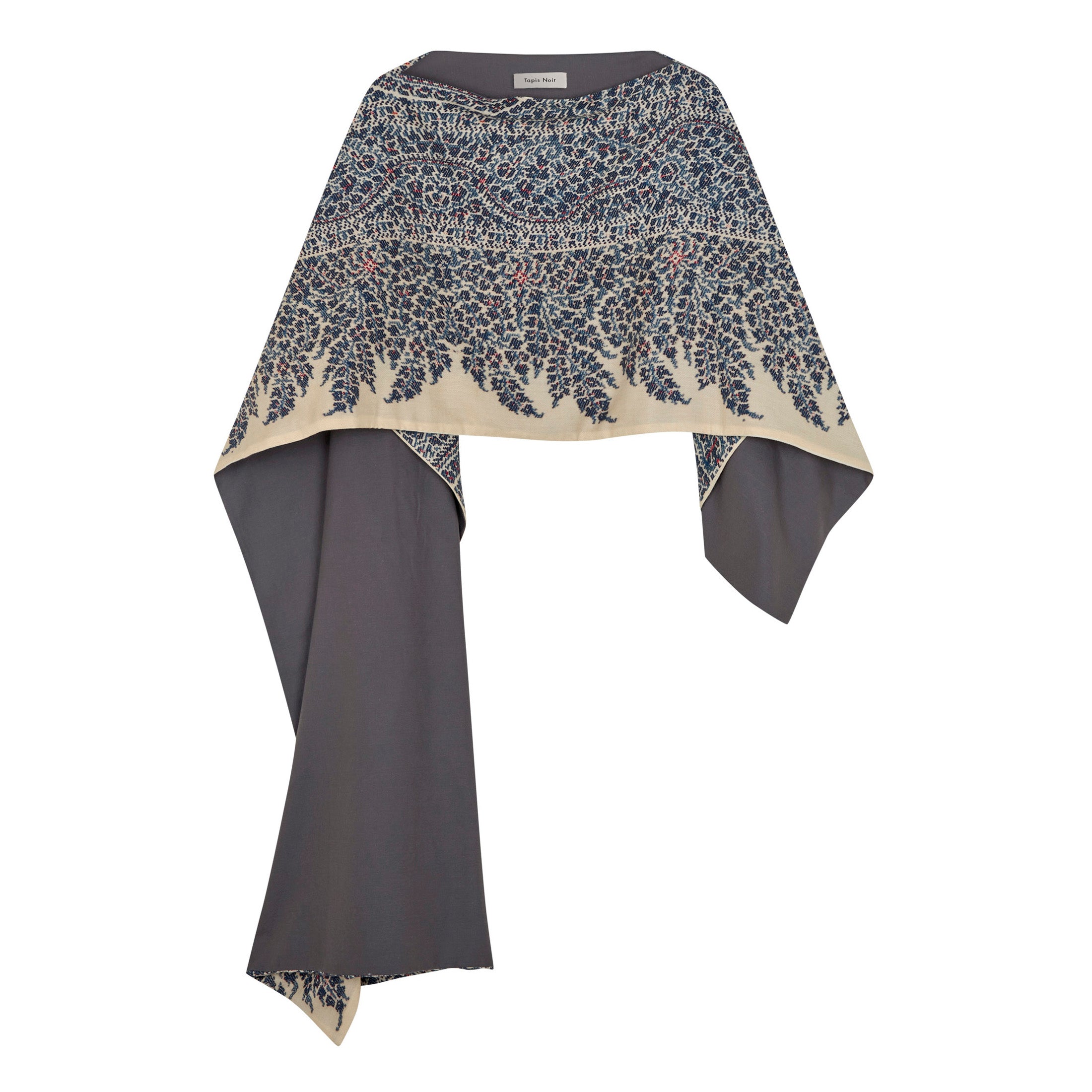 Tapis Noir Dru Cape - Blue paisley Cape Blue