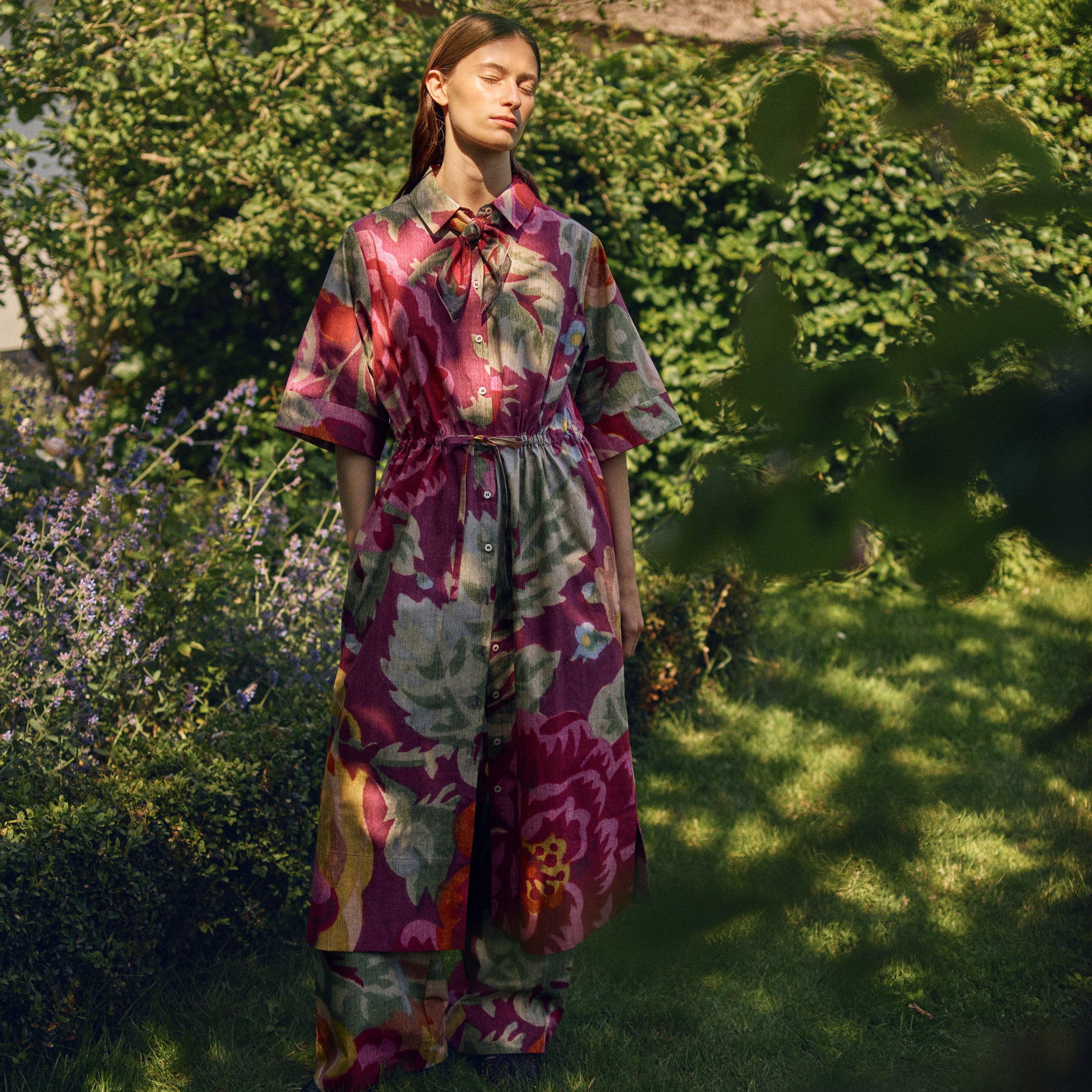 Tapis Noir Eloise Cotton Dress - Purple Dress Purple