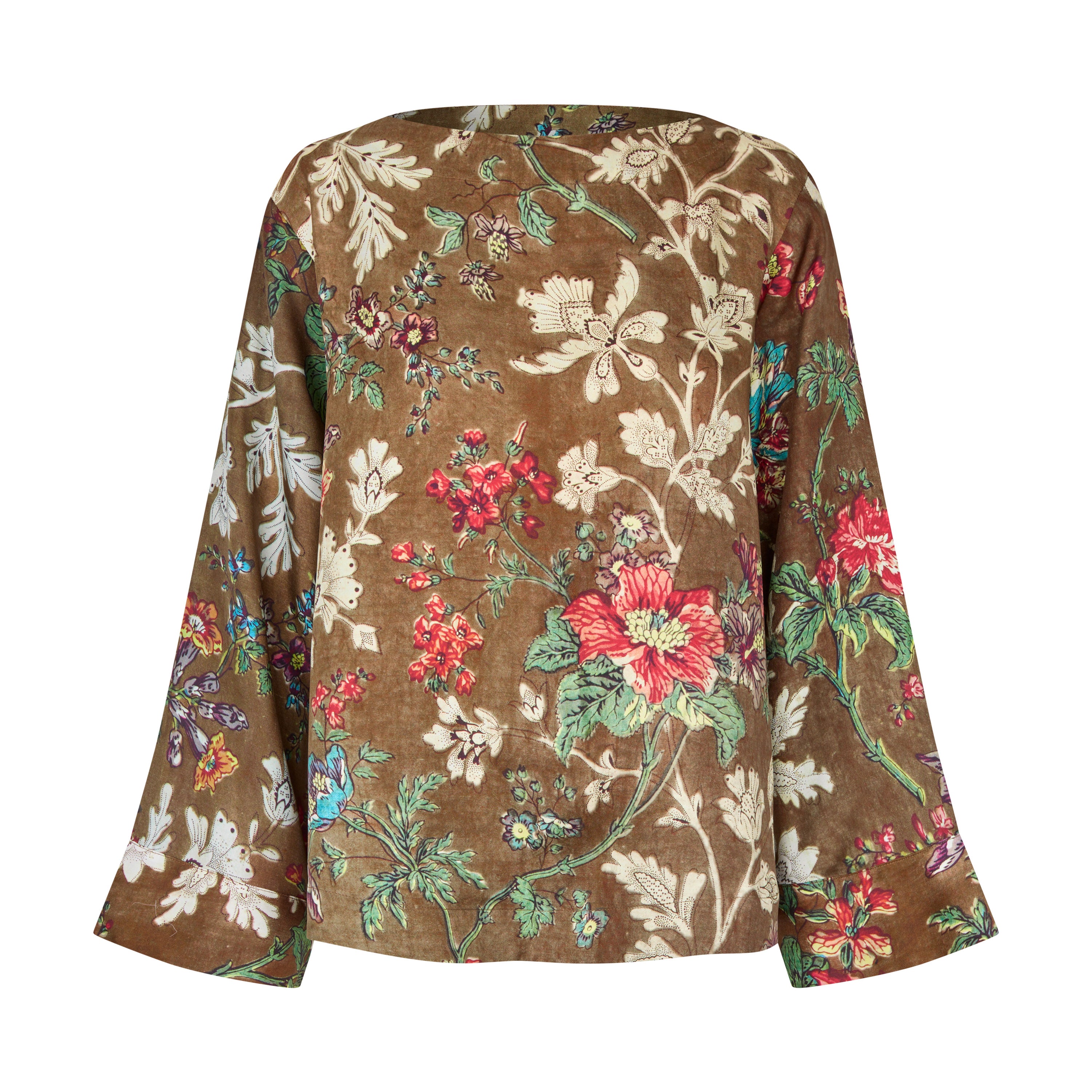 Tapis Noir Felicity Silk Top - Brown Top Brown