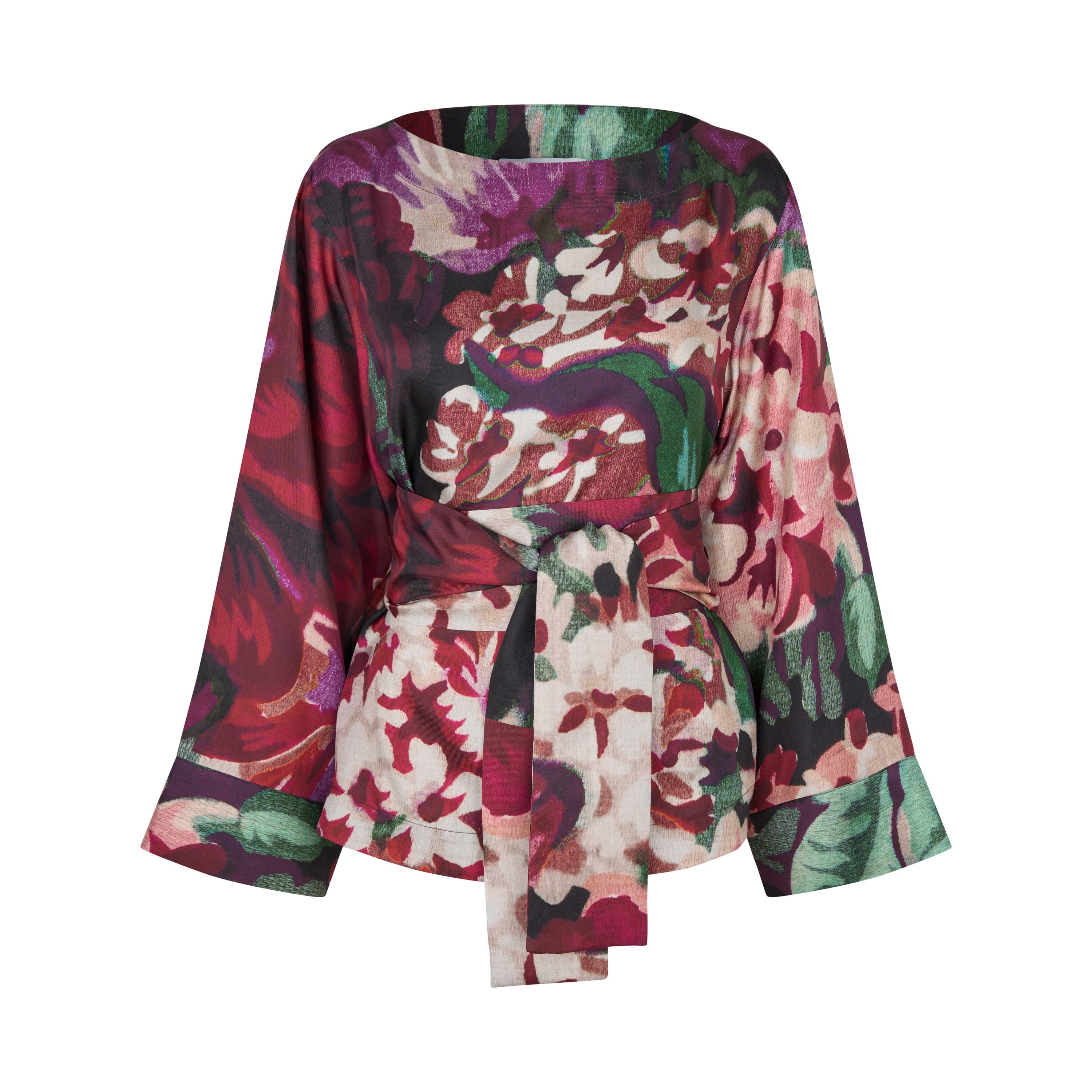 Tapis Noir Felicity Silk Top - Purple Top Brown