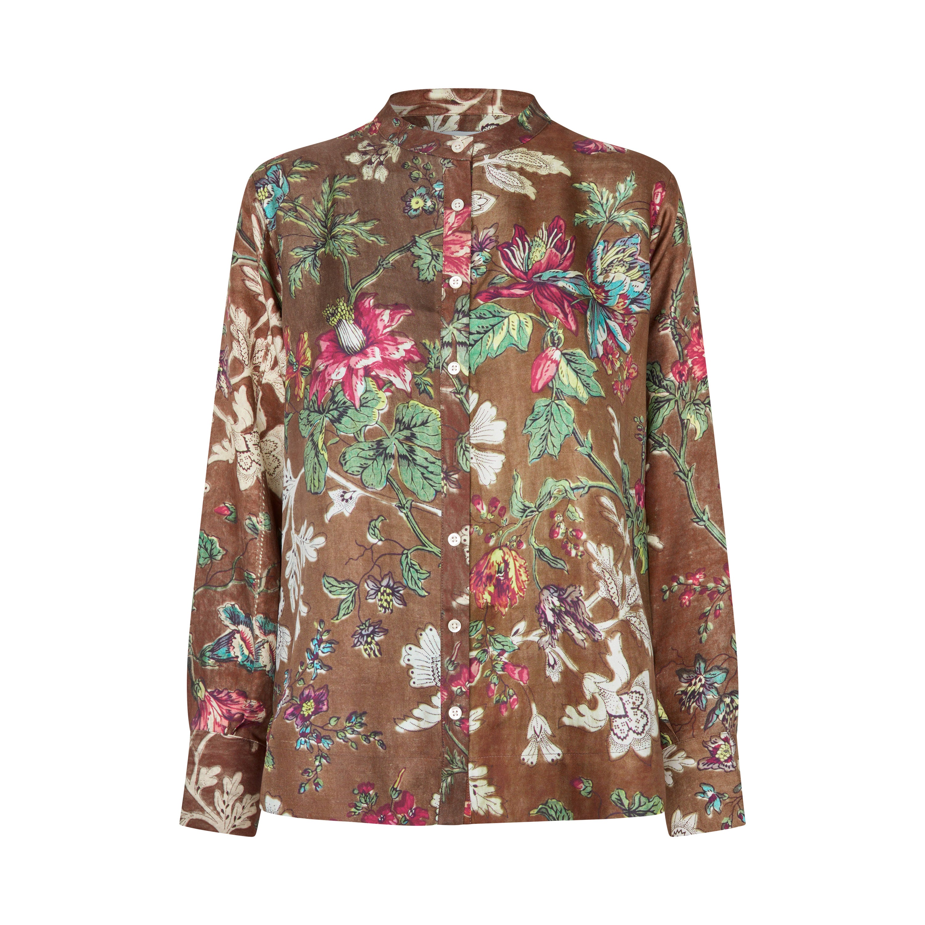 Tapis Noir Fernanda Silk Shirt - Brown Shirt Brown