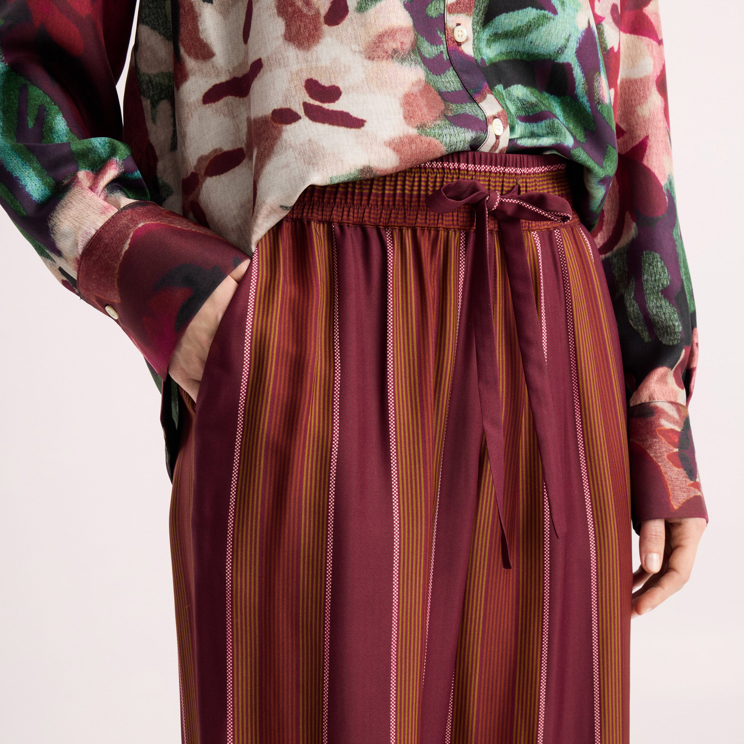 Tapis Noir Fernanda Silk Shirt - Purple Shirt Brown
