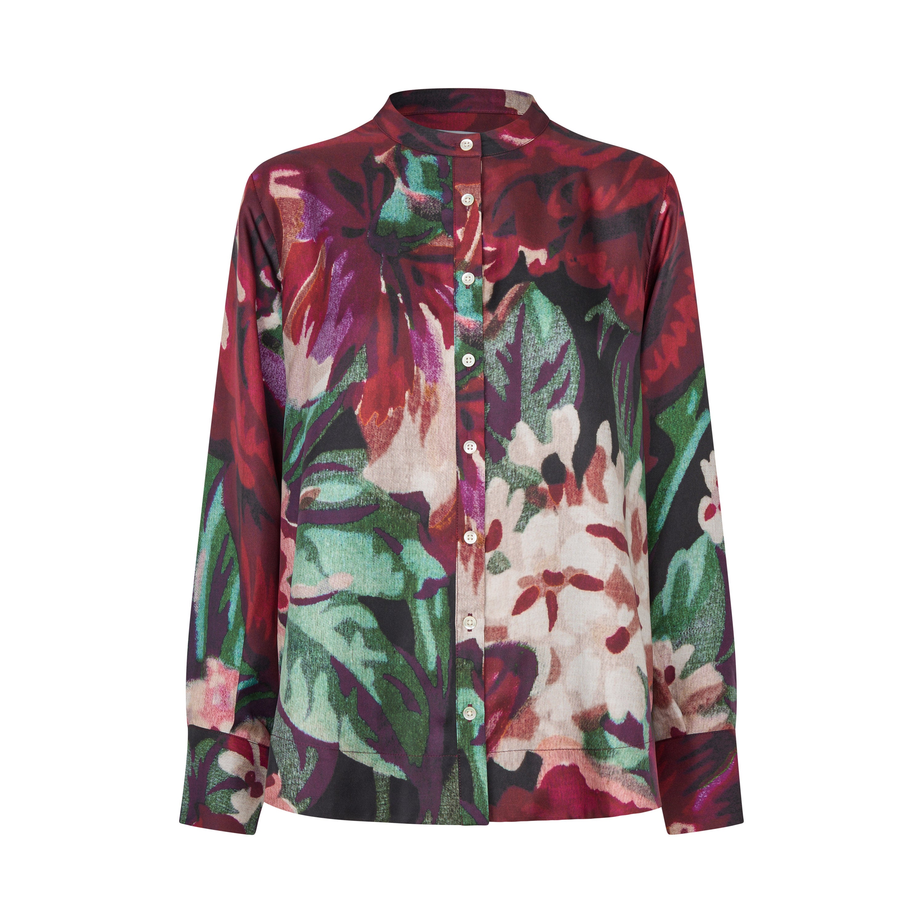 Tapis Noir Fernanda Silk Shirt - Purple Shirt Brown