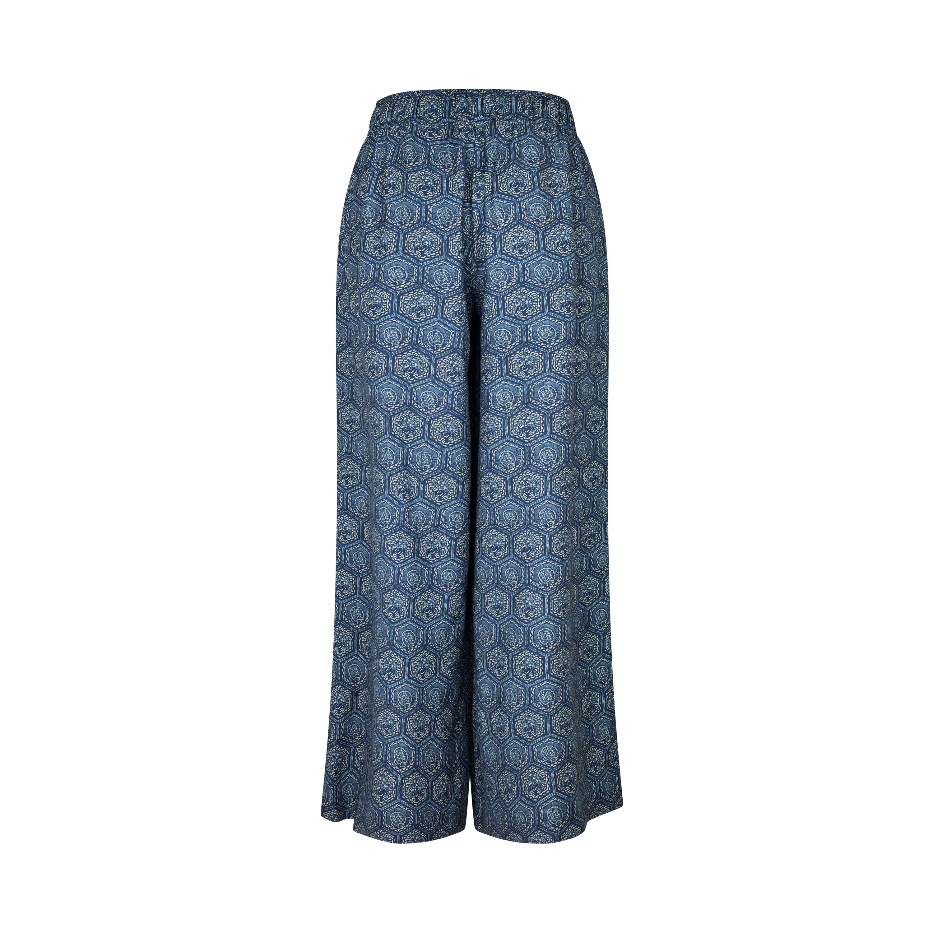 Tapis Noir Fia Wool Palazzo Pants - Blue Pants Blue