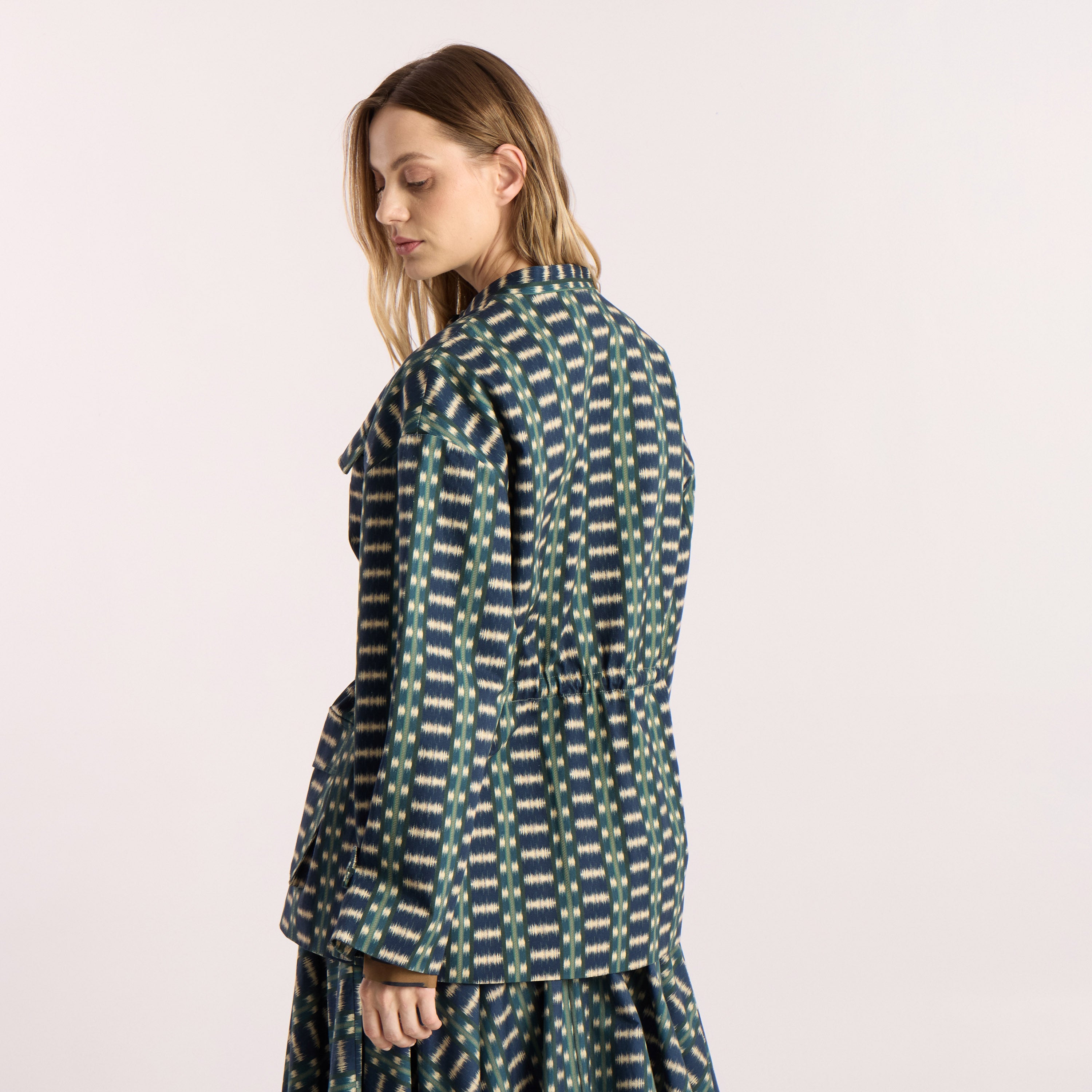 Tapis Noir Flora Cotton Jacket - Blue Jacket Blue
