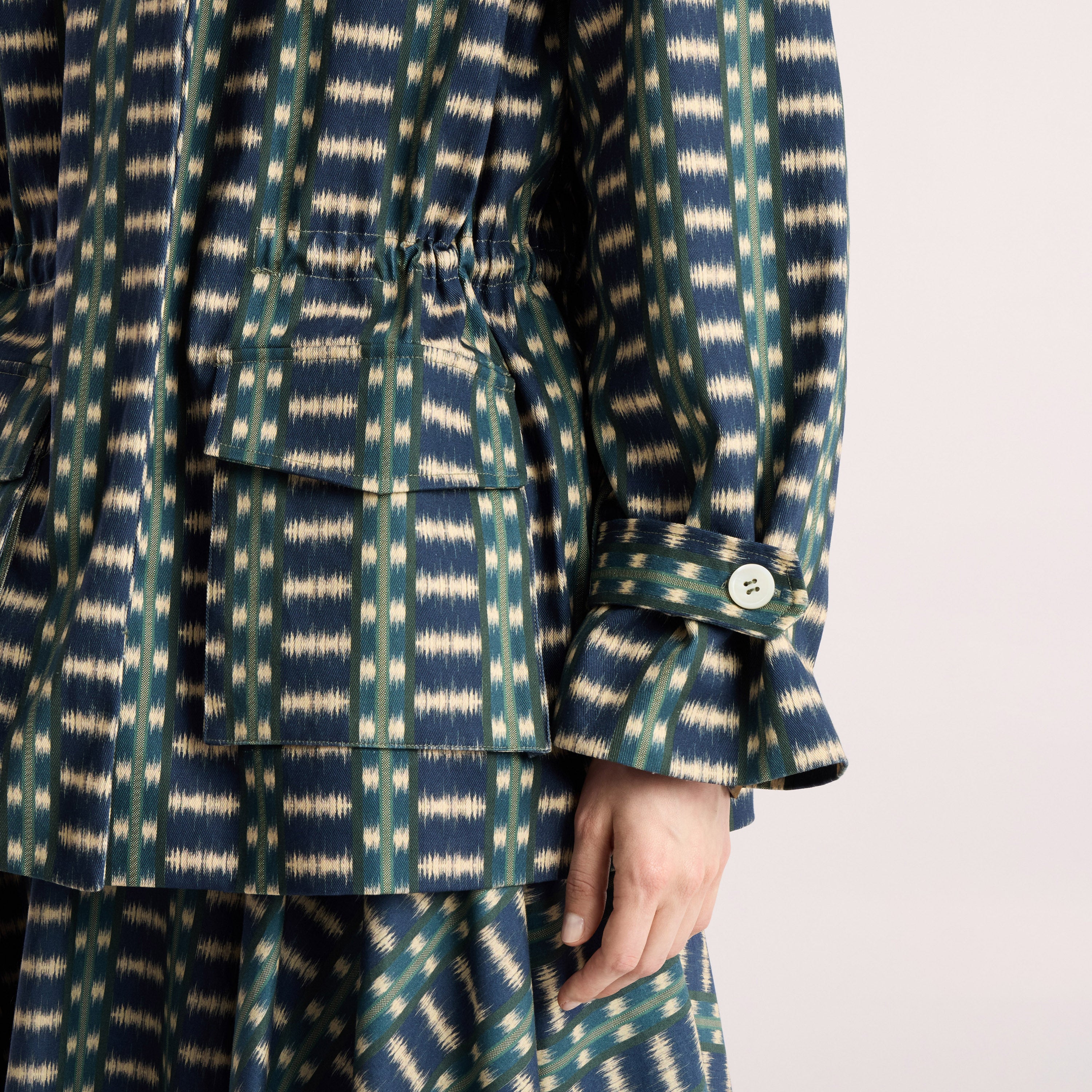 Tapis Noir Flora Cotton Jacket - Blue Jacket Blue