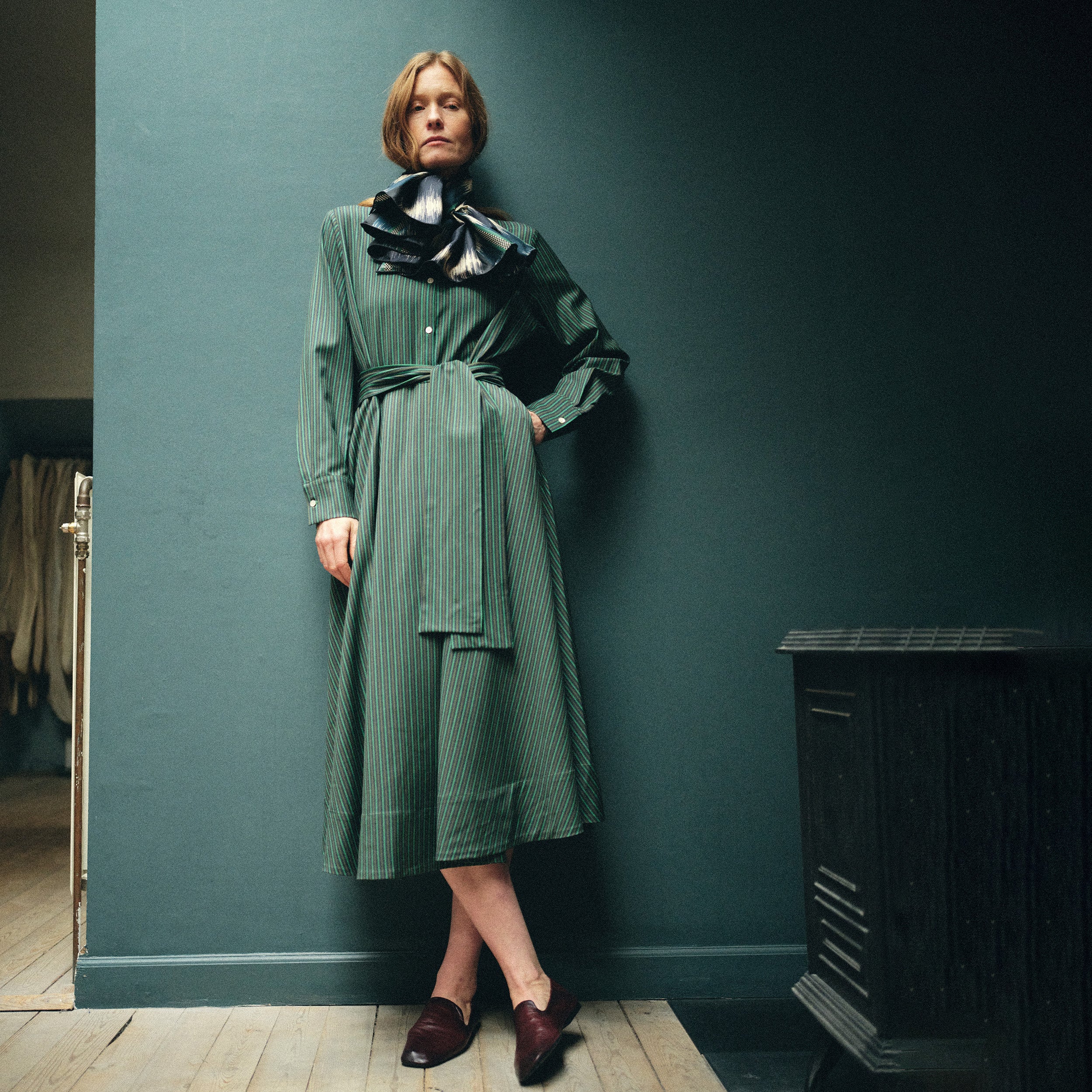 Tapis Noir Florence Wool Dress - Green Dress Green