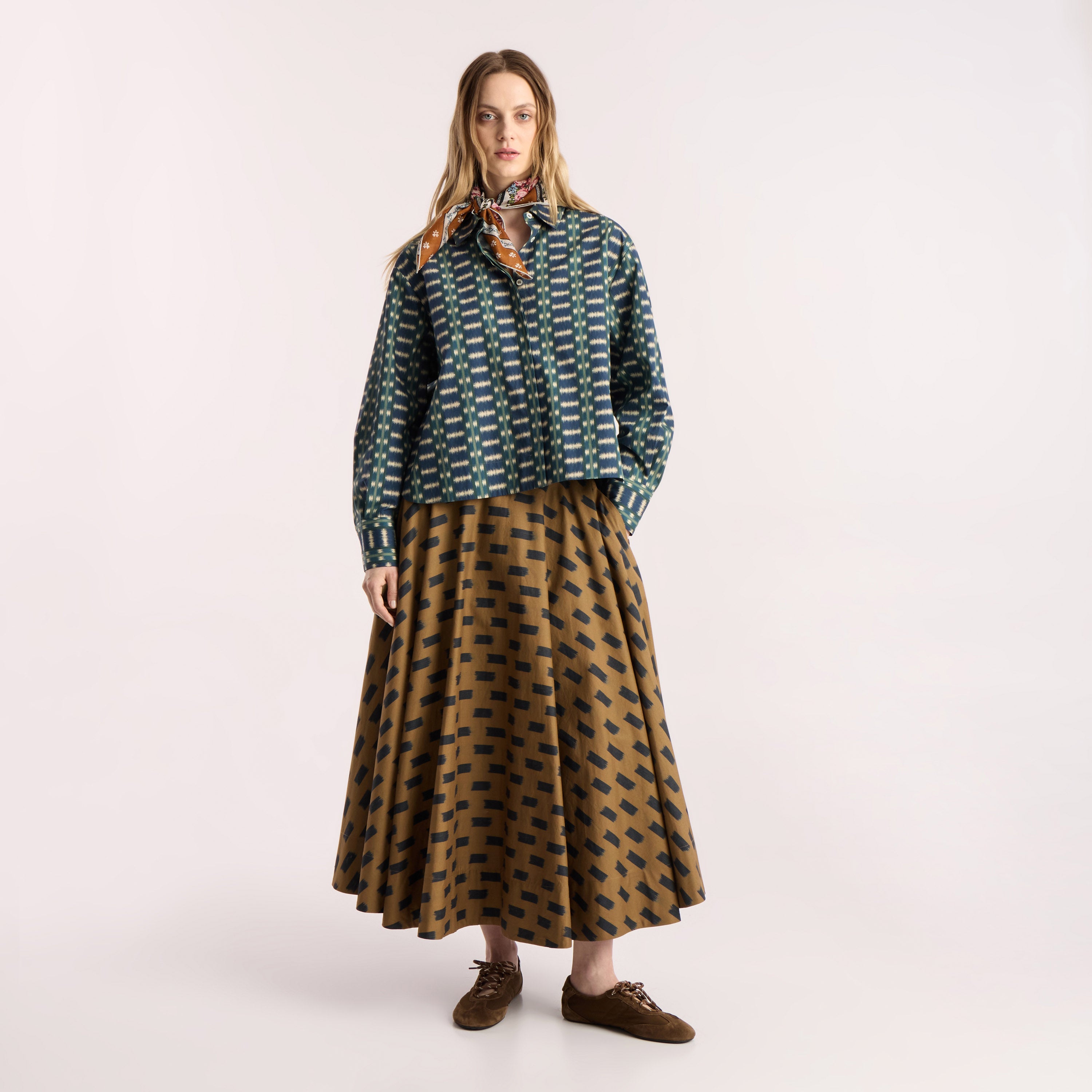 Tapis Noir Frances Cotton Shirt - Blue Shirt Blue
