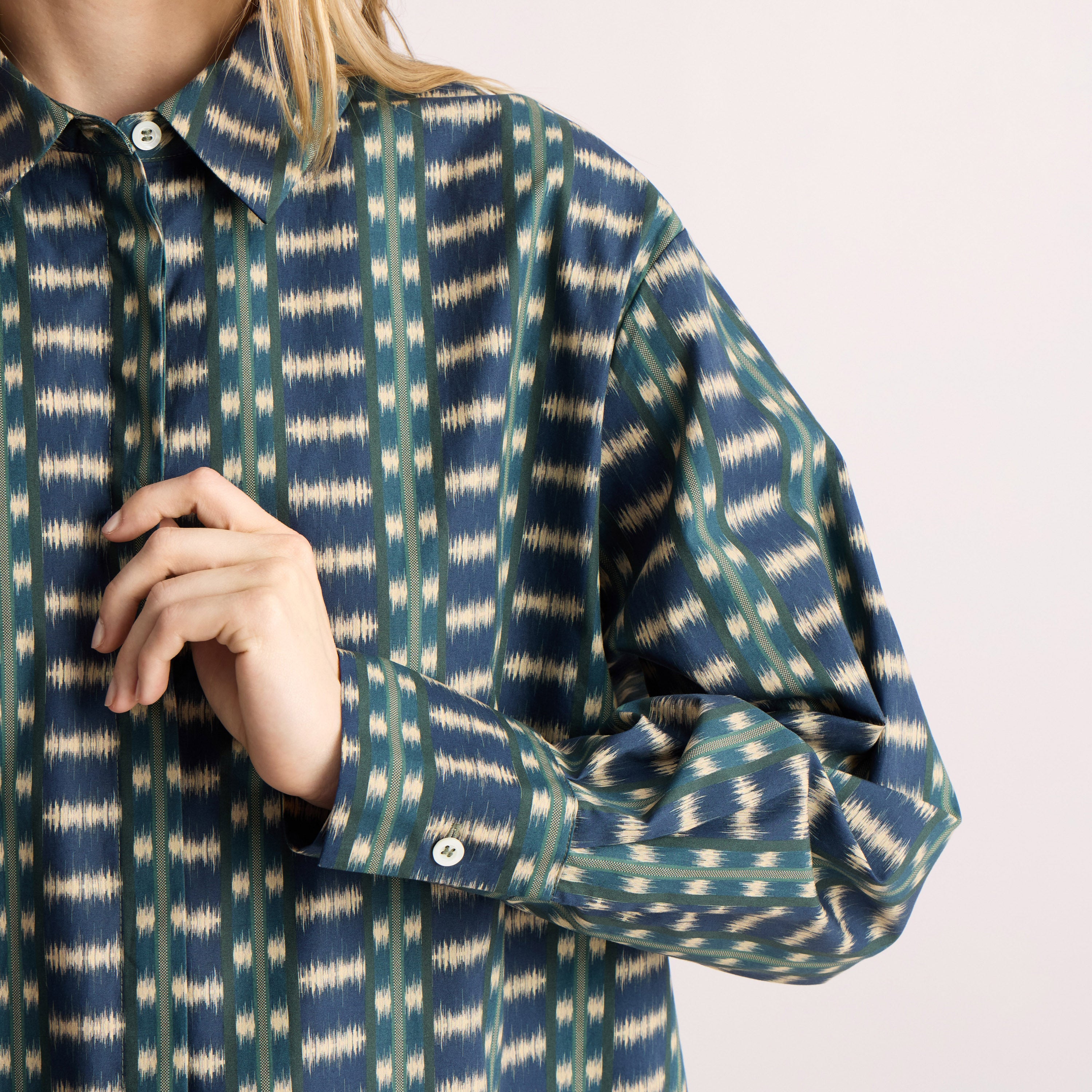 Tapis Noir Frances Cotton Shirt - Blue Shirt Blue
