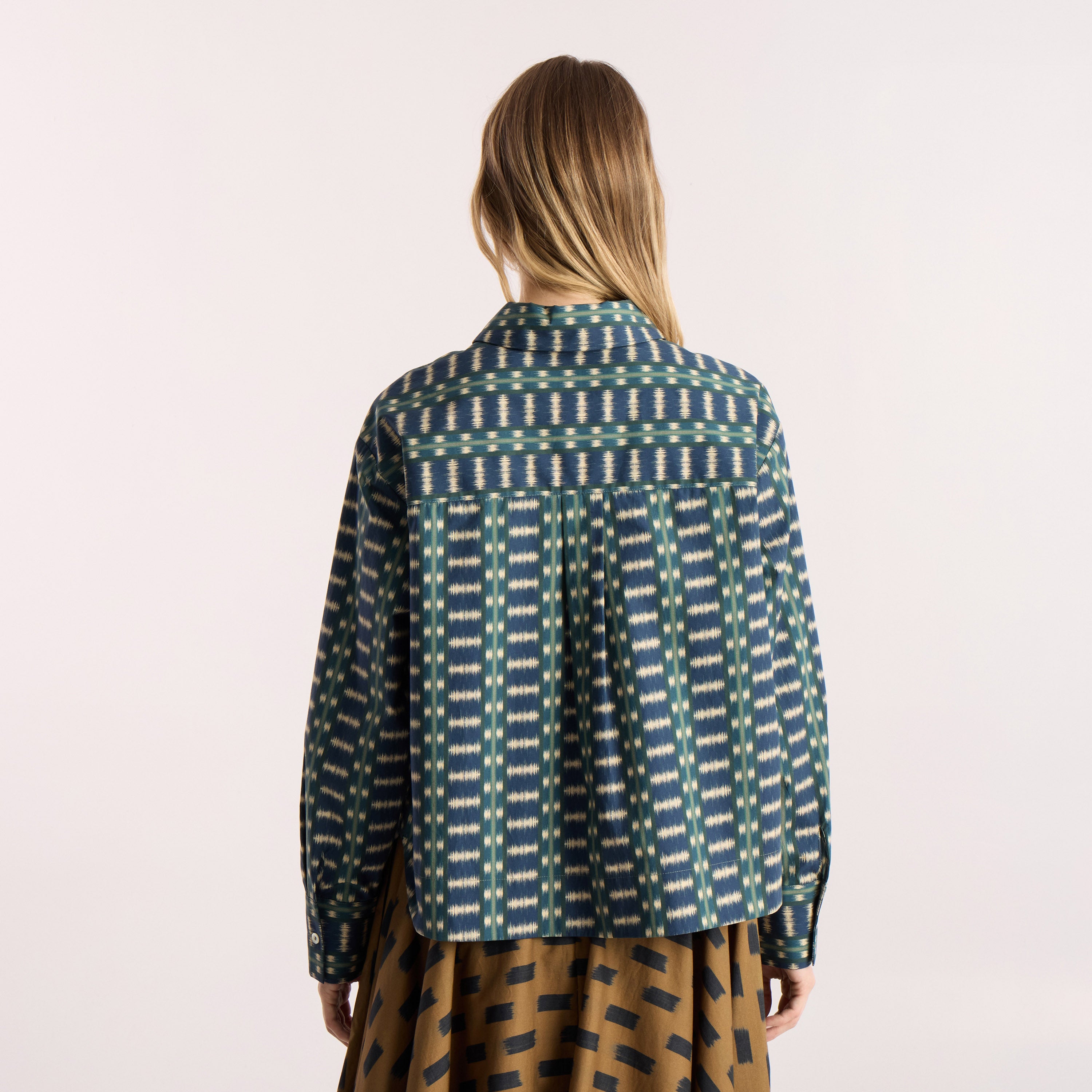 Tapis Noir Frances Cotton Shirt - Blue Shirt Blue