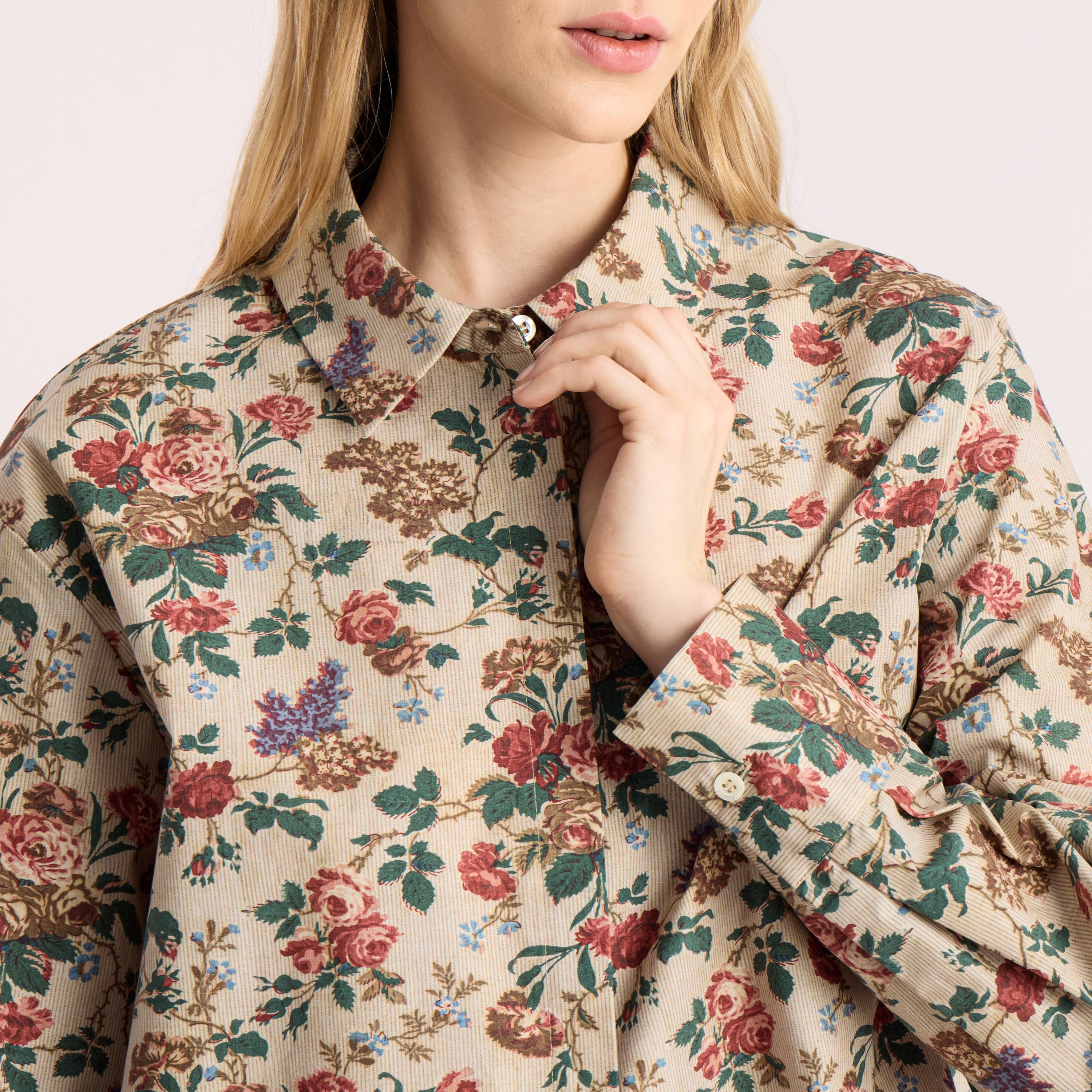 Tapis Noir Frances Cotton Shirt - Rose Shirt Beige