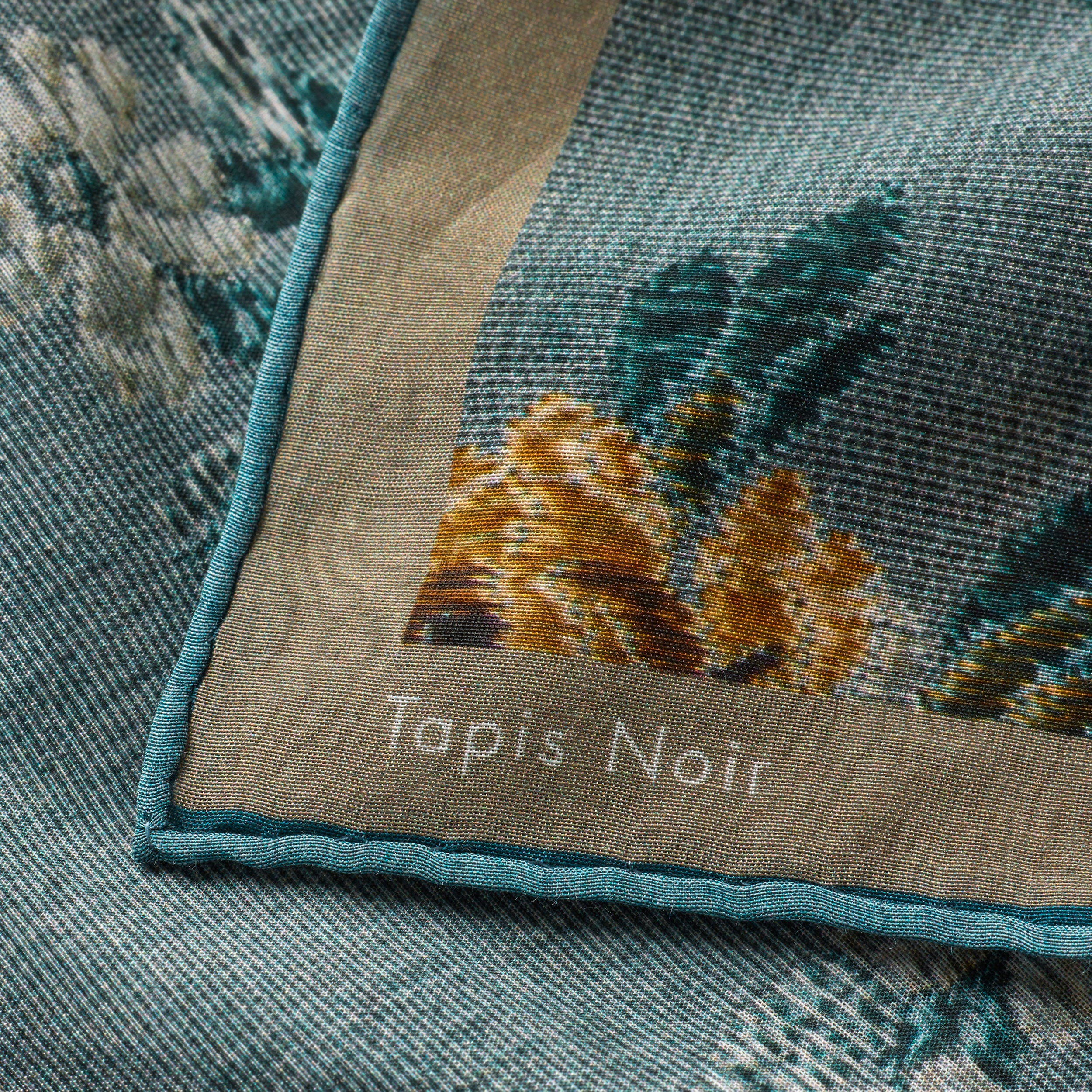 Tapis Noir Handkerchief Blue Flower Handkerchief Blue