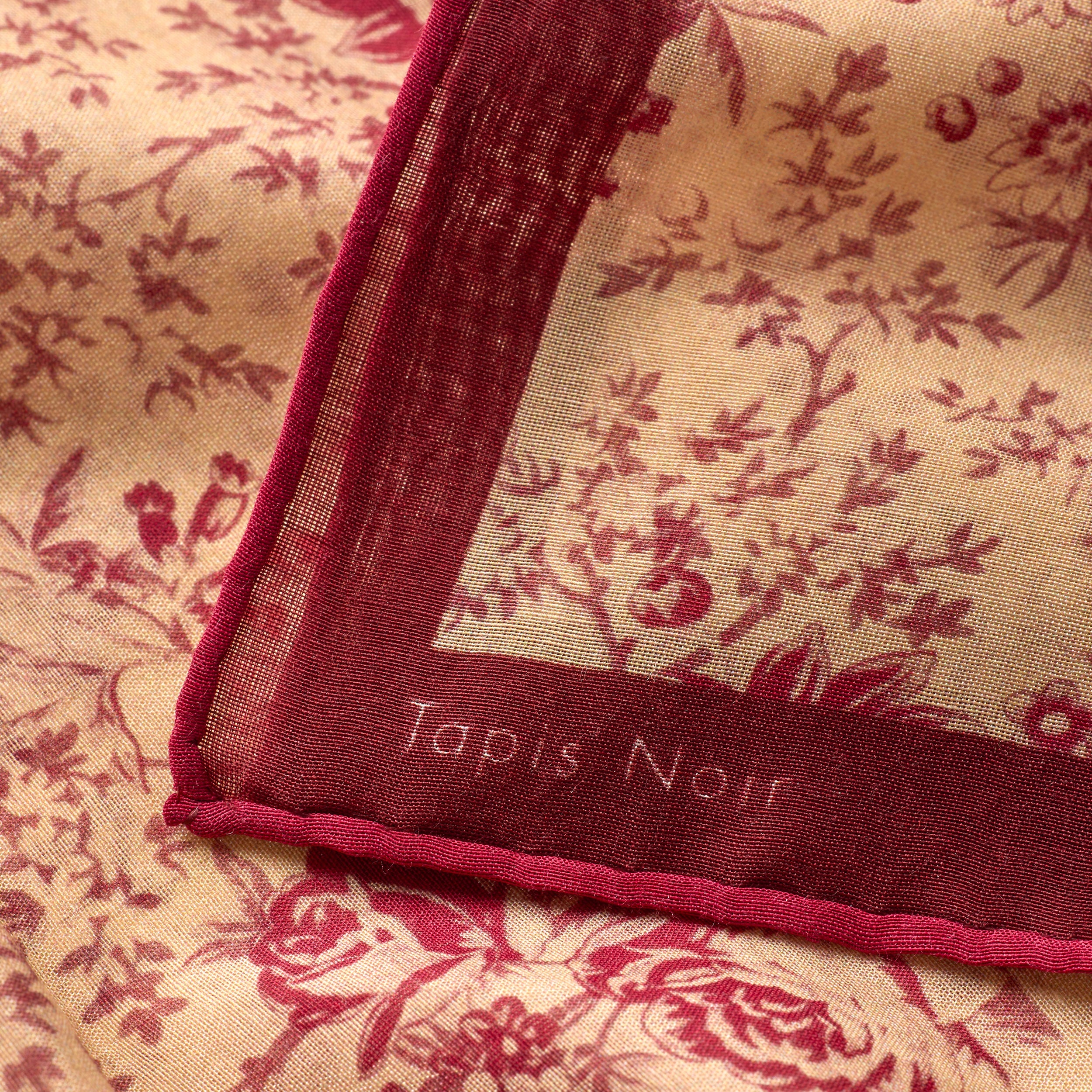 Tapis Noir Handkerchief Pink Toile Handkerchief Red