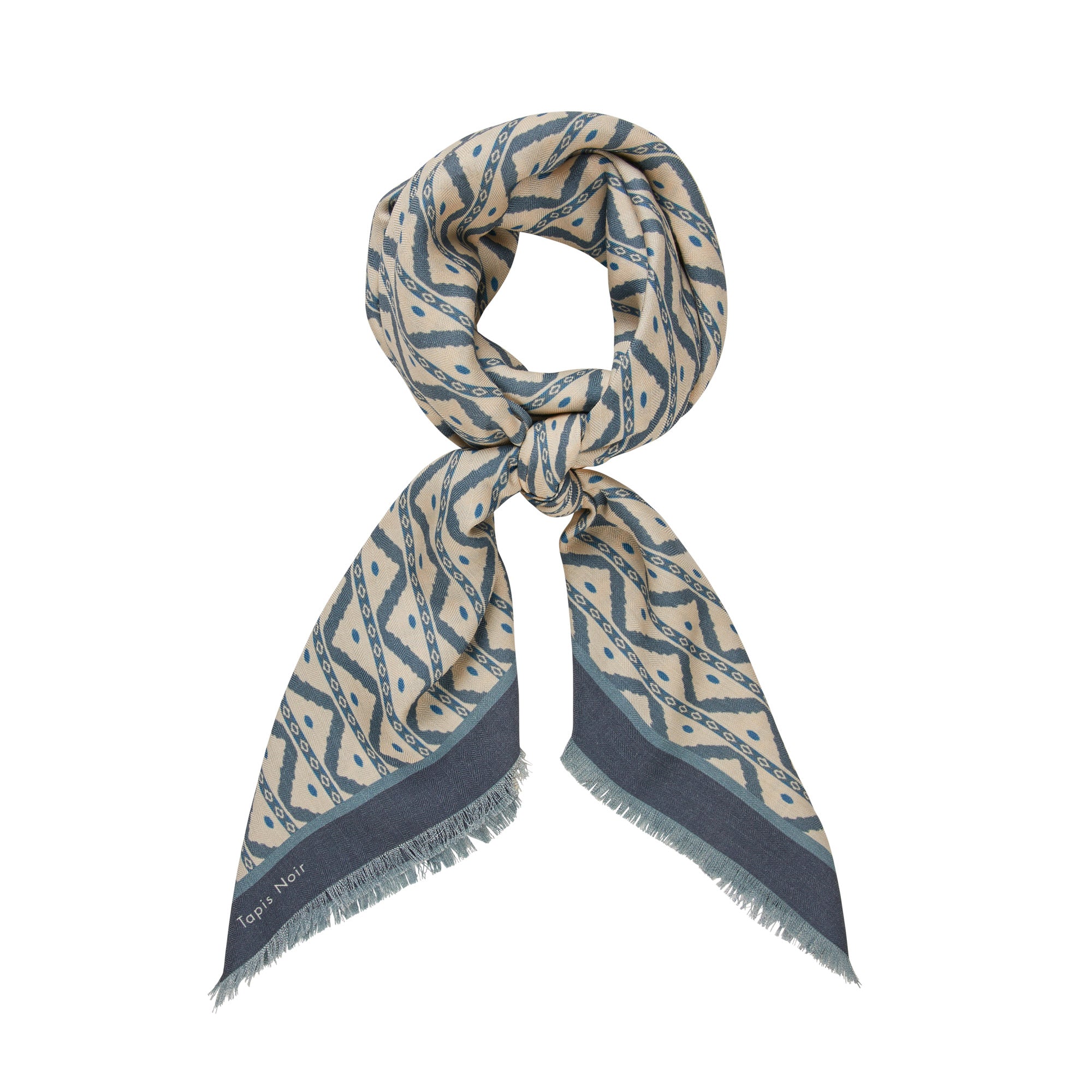 Tapis Noir Large Blue Wave Scarf Large Blue