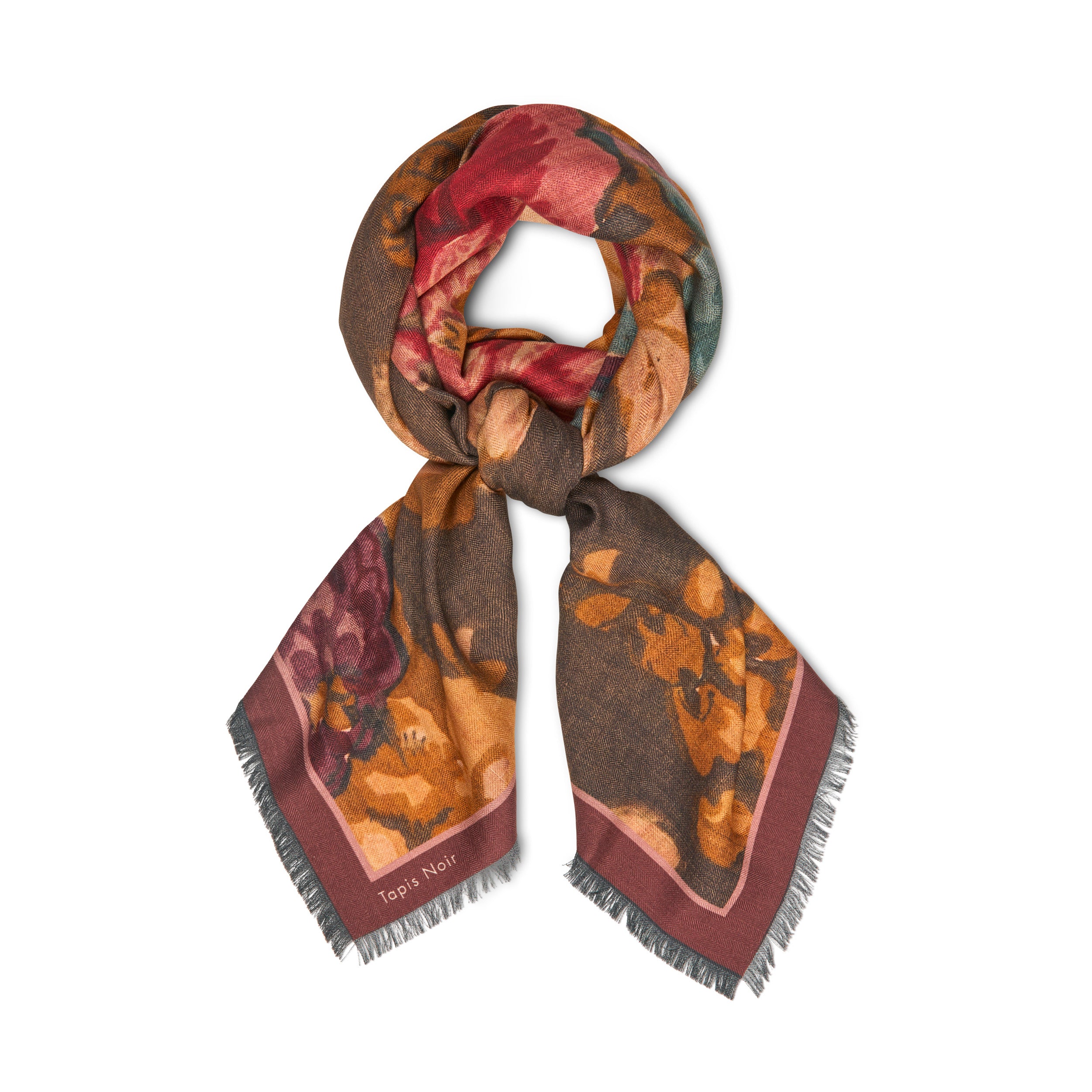Tapis Noir Large Daisy Scarf Large Dark olive