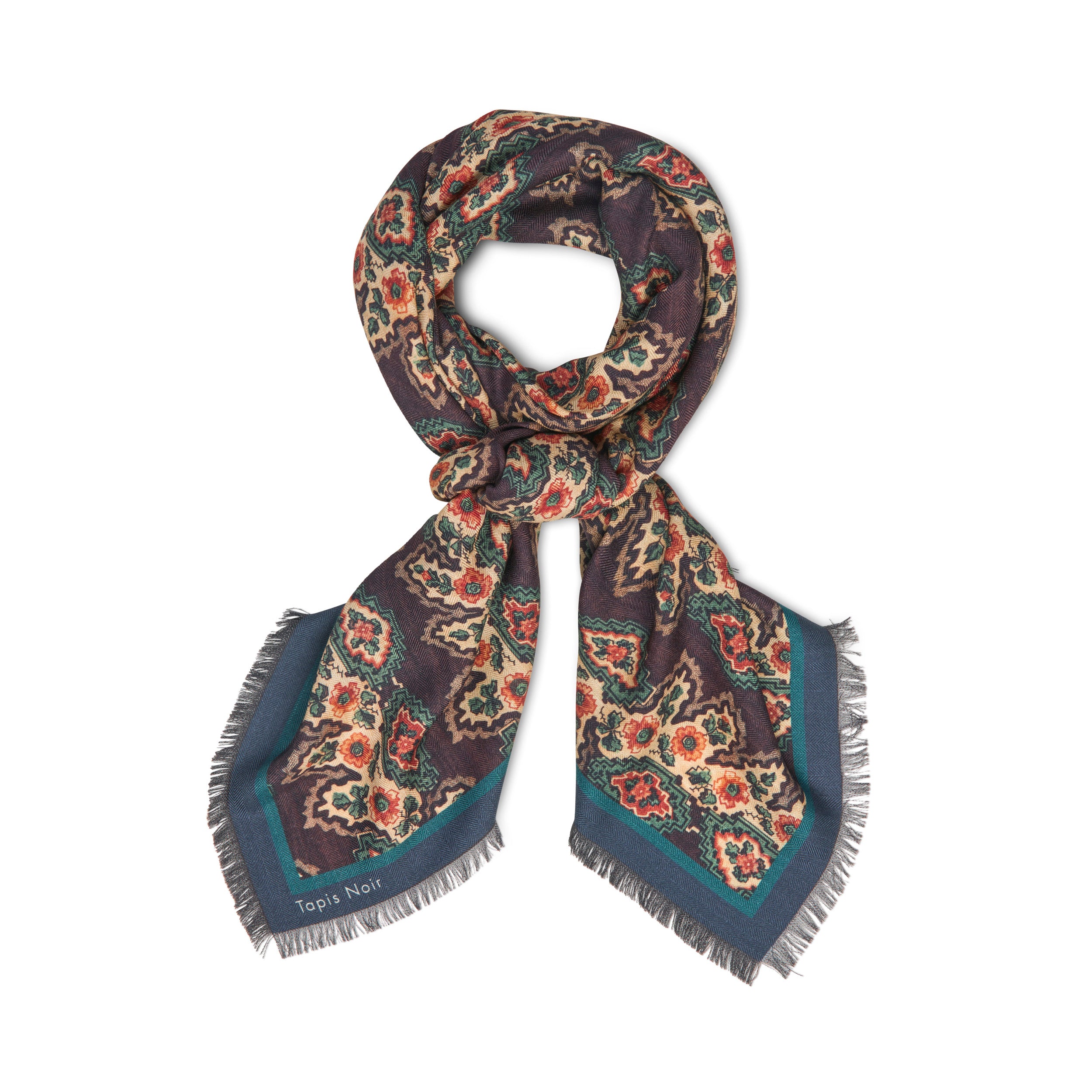 Tapis Noir Large Dara Scarf Large Brown