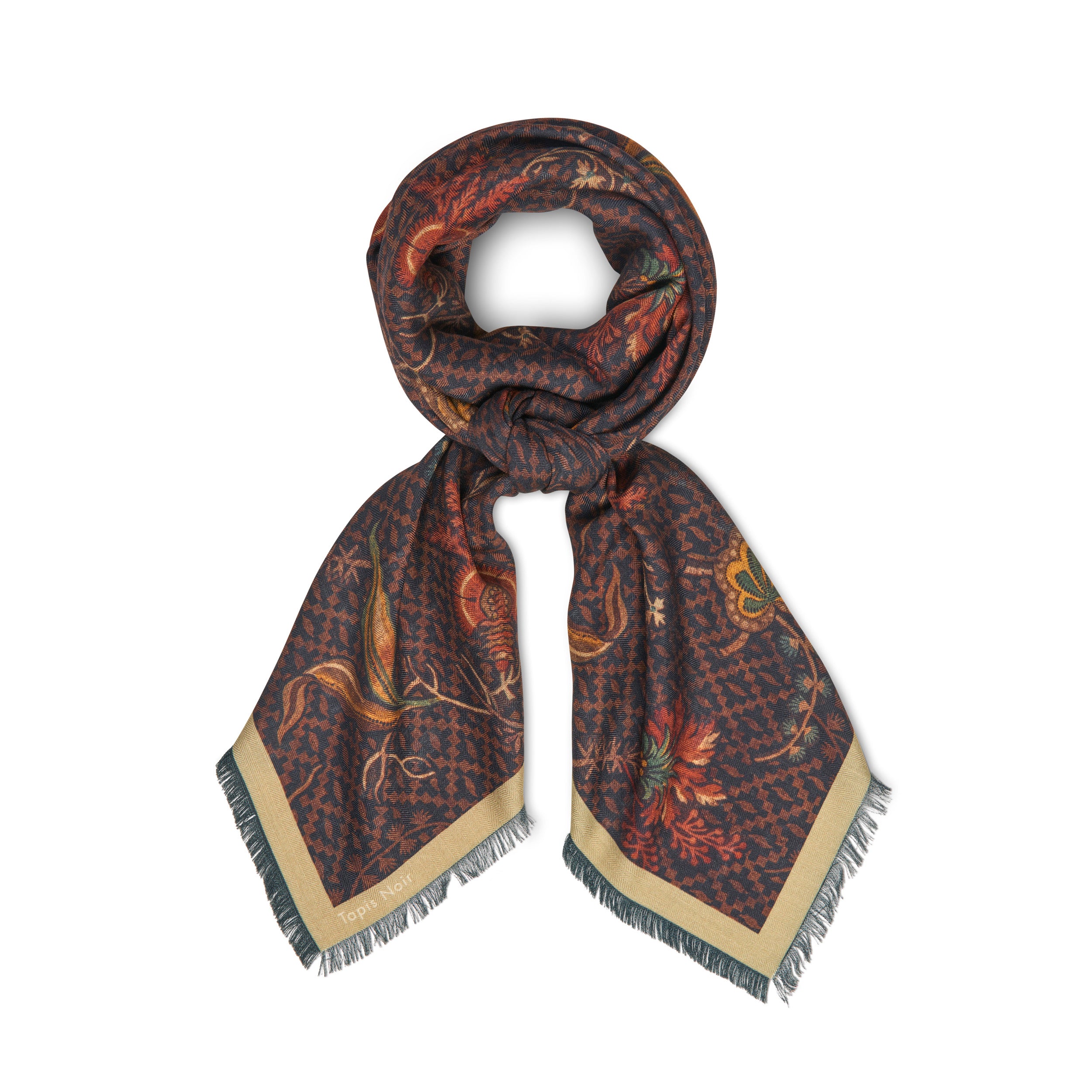 Tapis Noir Large Demi Scarf Large Brown