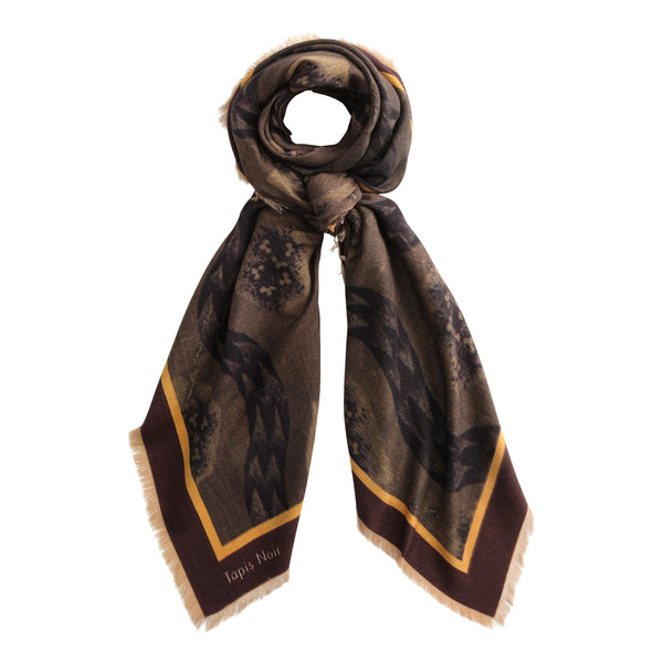 Tapis Noir Large French Wave Scarf Large Graphical