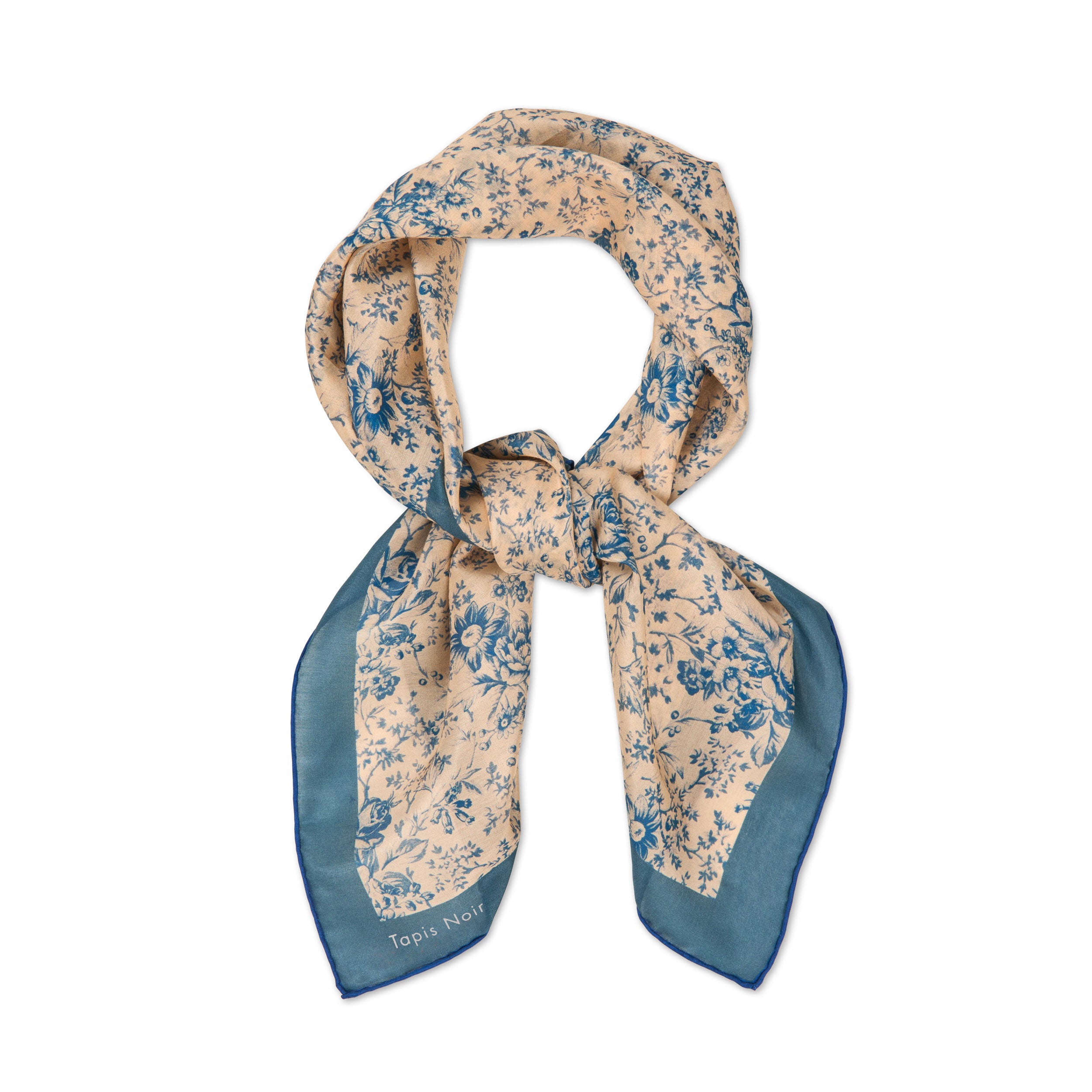 Tapis Noir Light Blue Flower Toile Scarf Light Blue