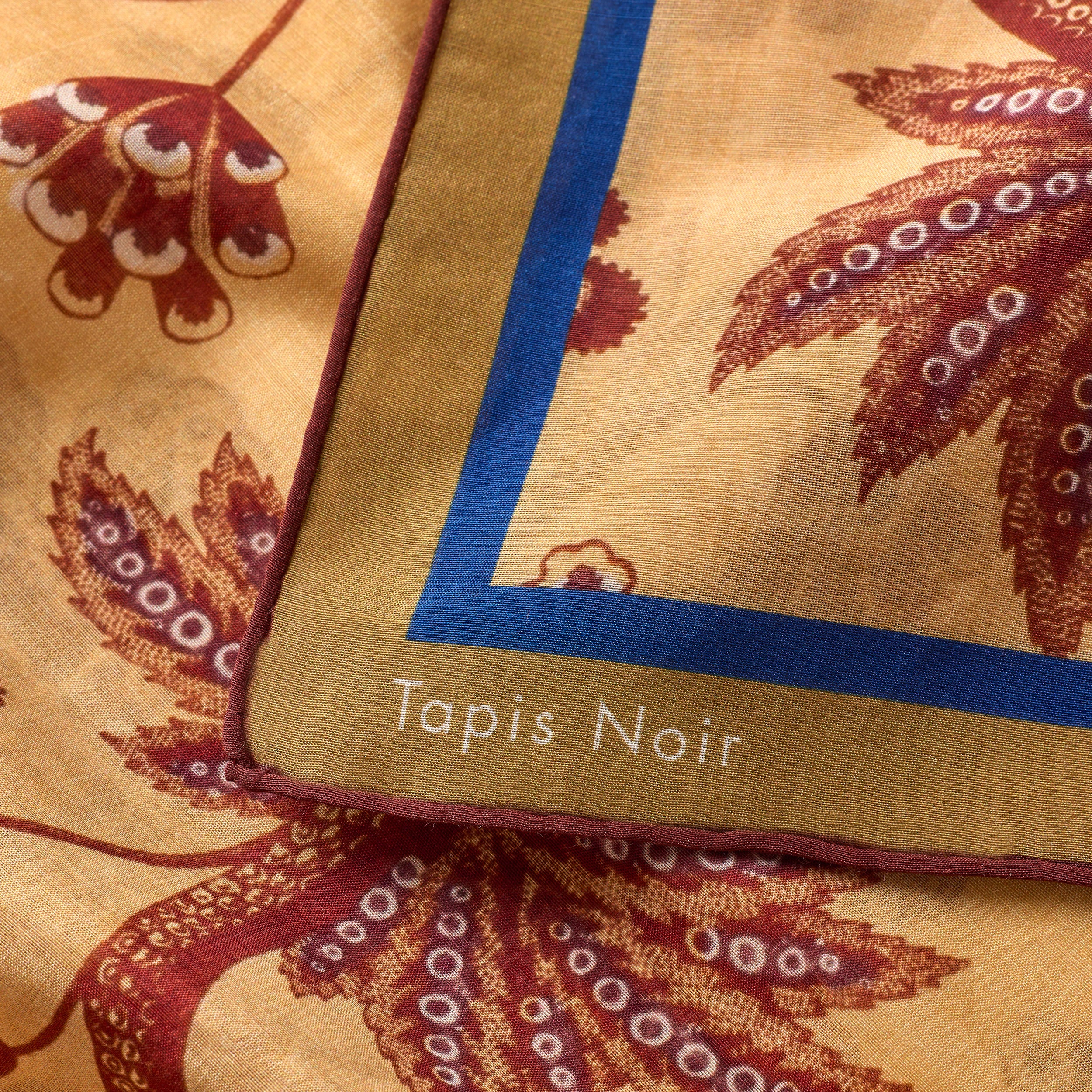 Tapis Noir Light Brown Flower Scarf Light Yellow