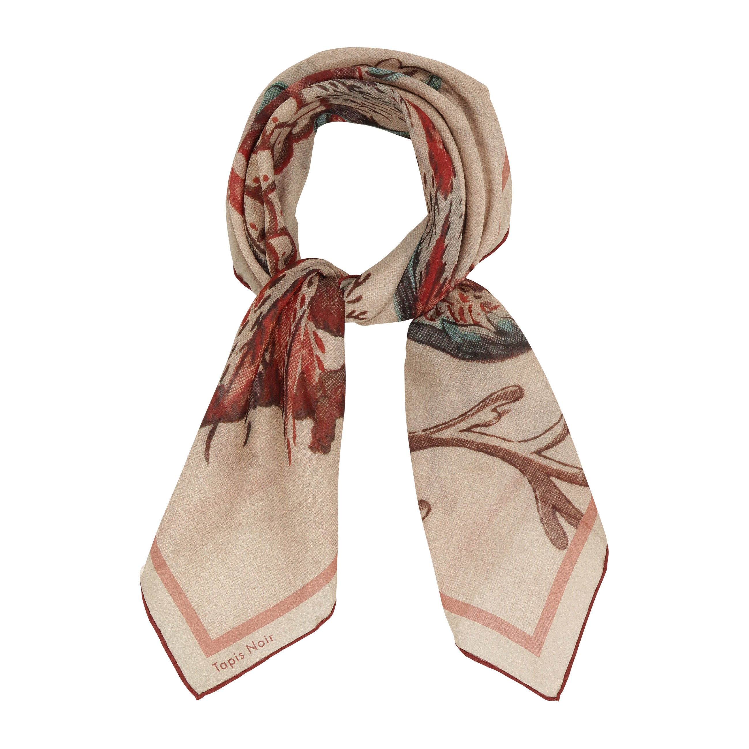 Tapis Noir Light Parrot Scarf Light Beige