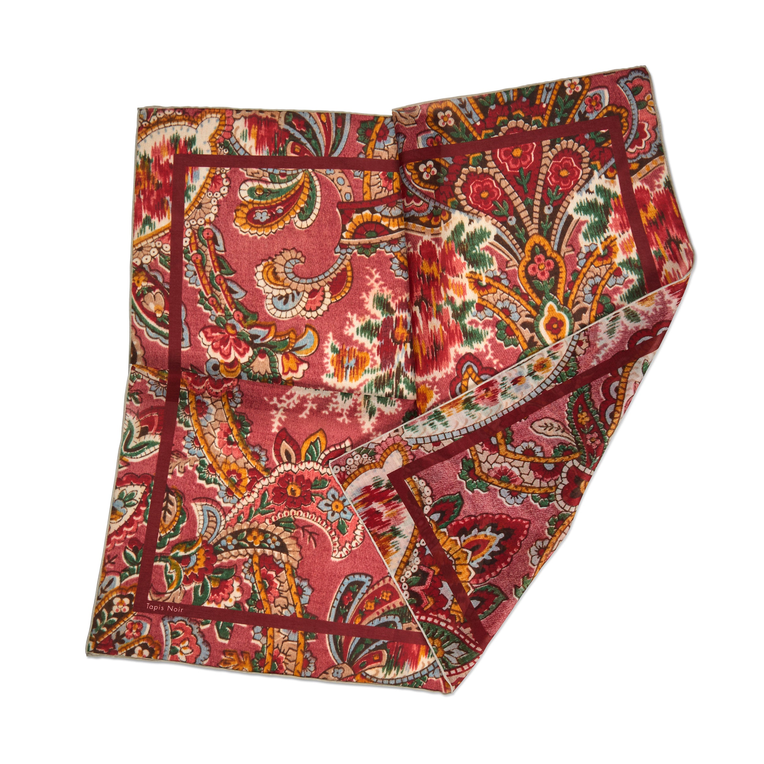 Tapis Noir Light Pink Paisley Scarf Light Red