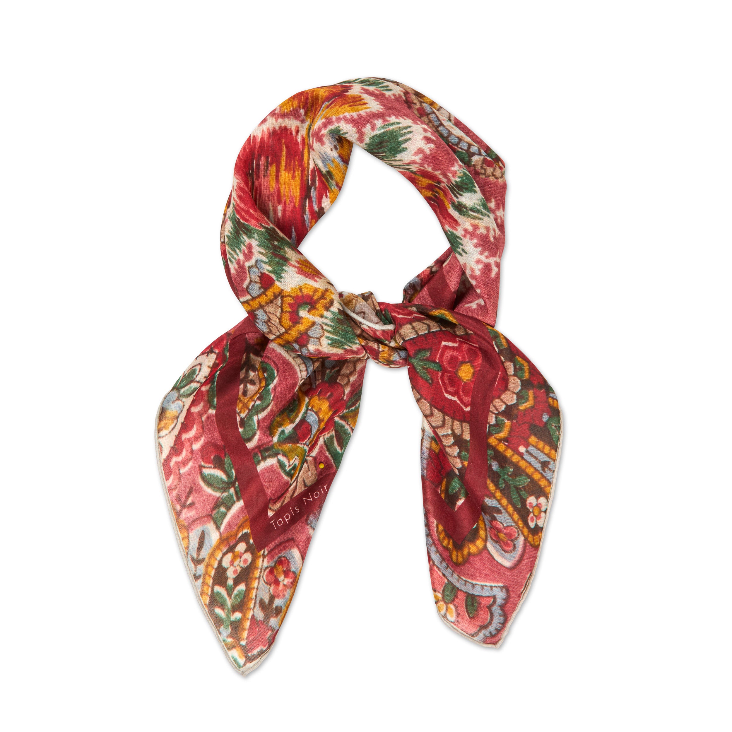 Tapis Noir Light Pink Paisley Scarf Light Red