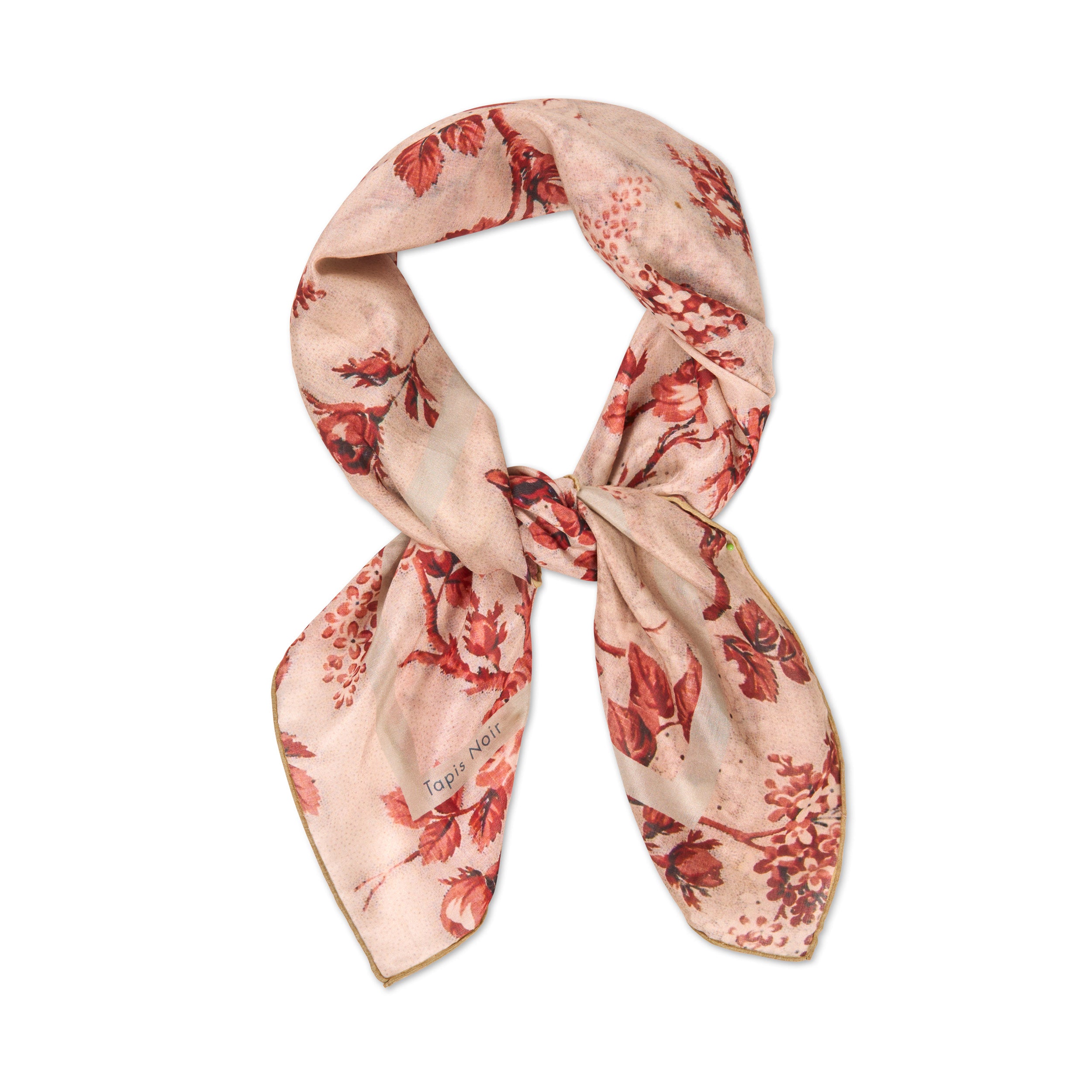 Tapis Noir Light Red Flower Toile Scarf Light Red