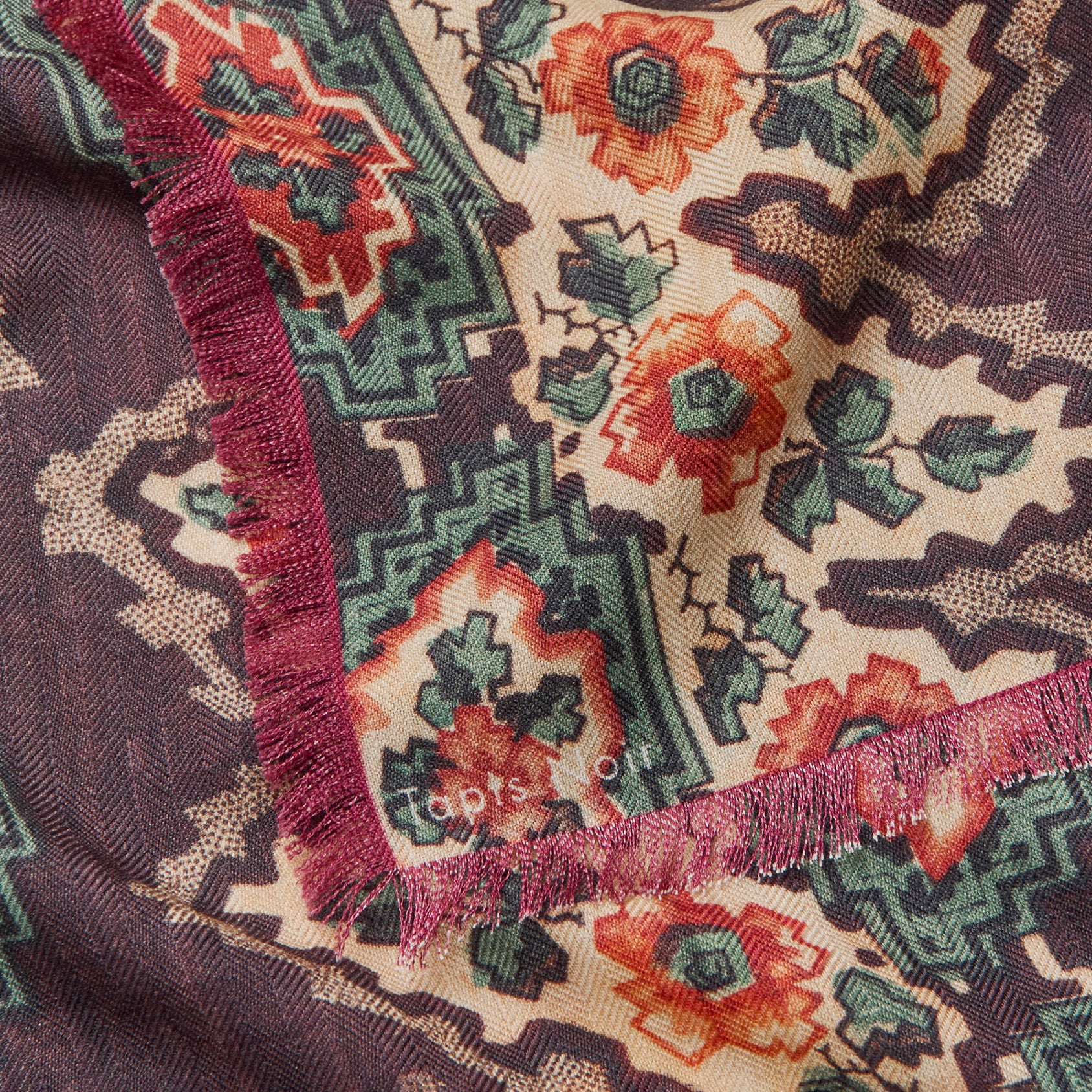Tapis Noir Long Dara Scarf Long Brown