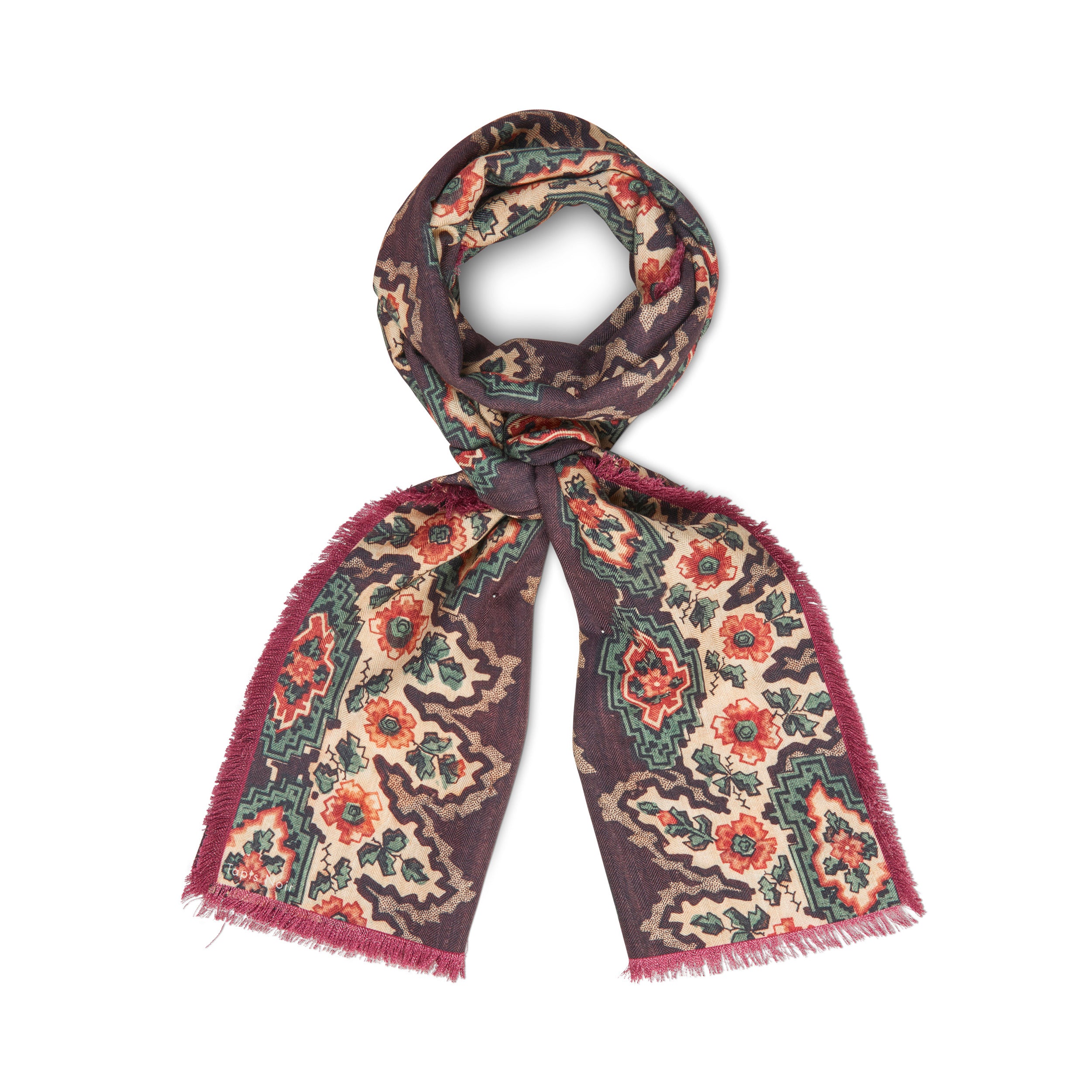 Tapis Noir Long Dara Scarf Long Brown