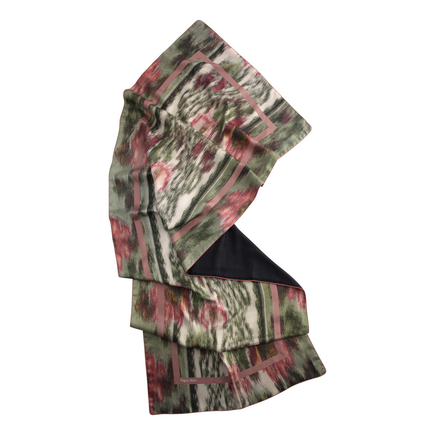 Tapis Noir Signature Green Blurred Scarf Signature Floral