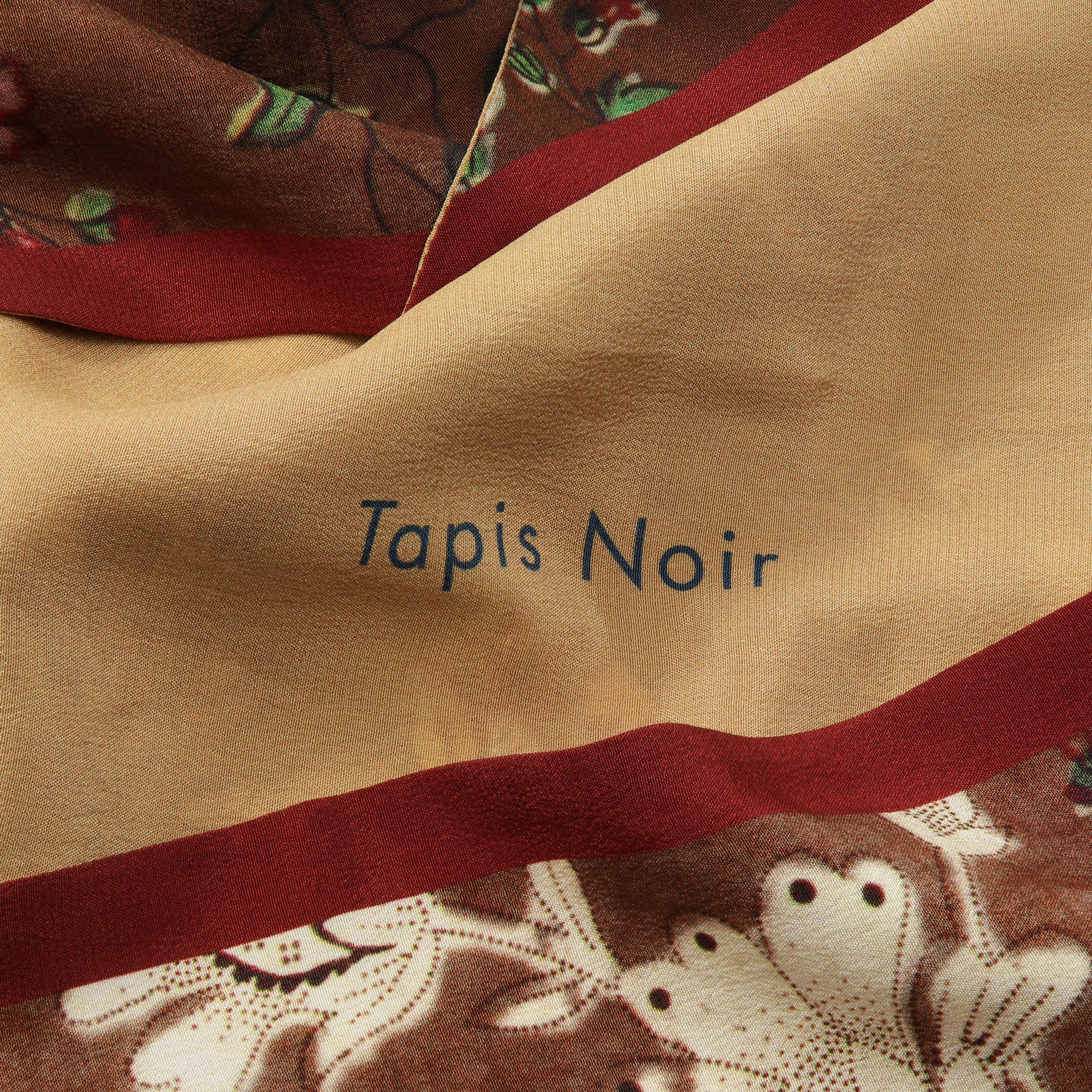 Tapis Noir Slim Flower Stripe Scarf Slim Red