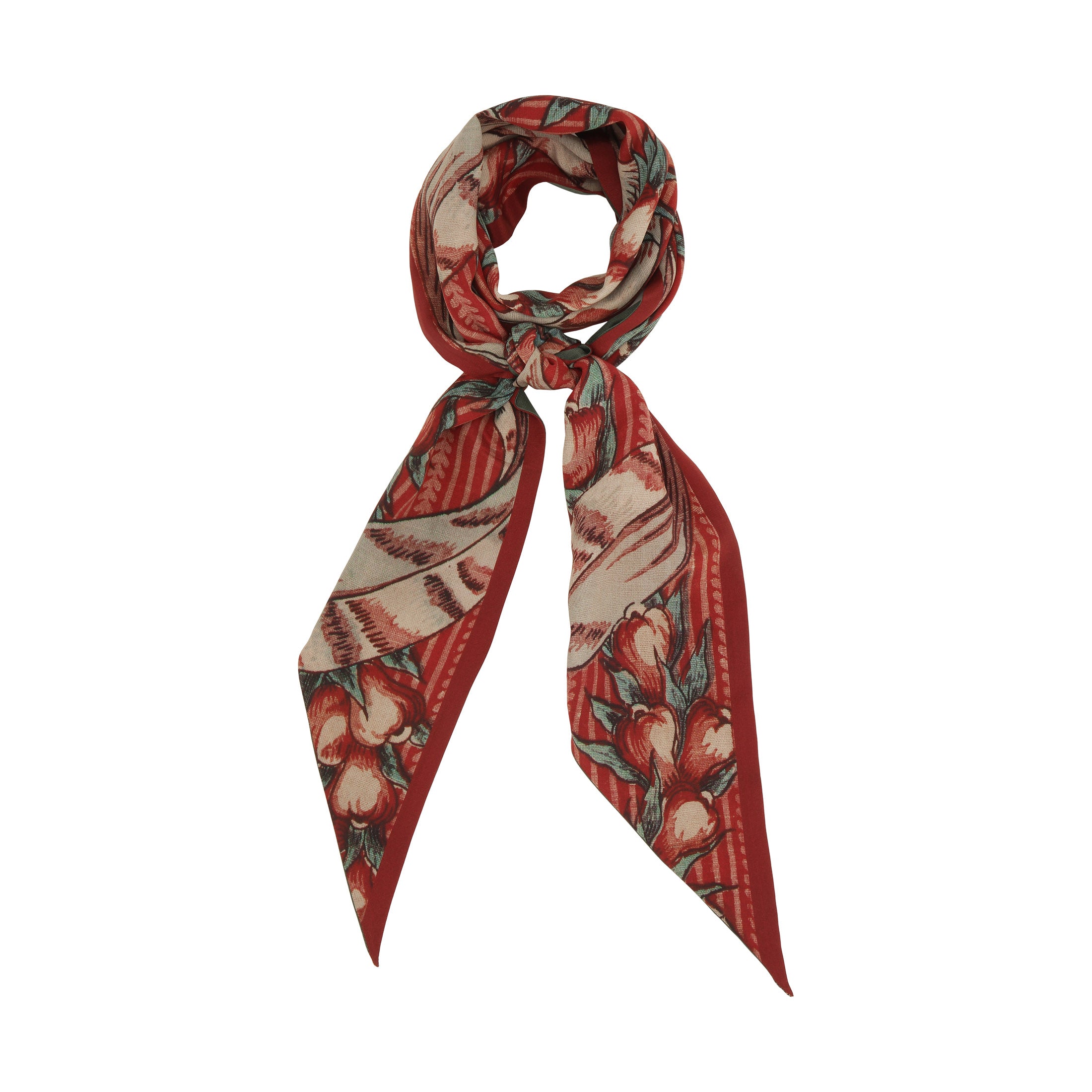 Tapis Noir Slim Red Garland Scarf Slim Red