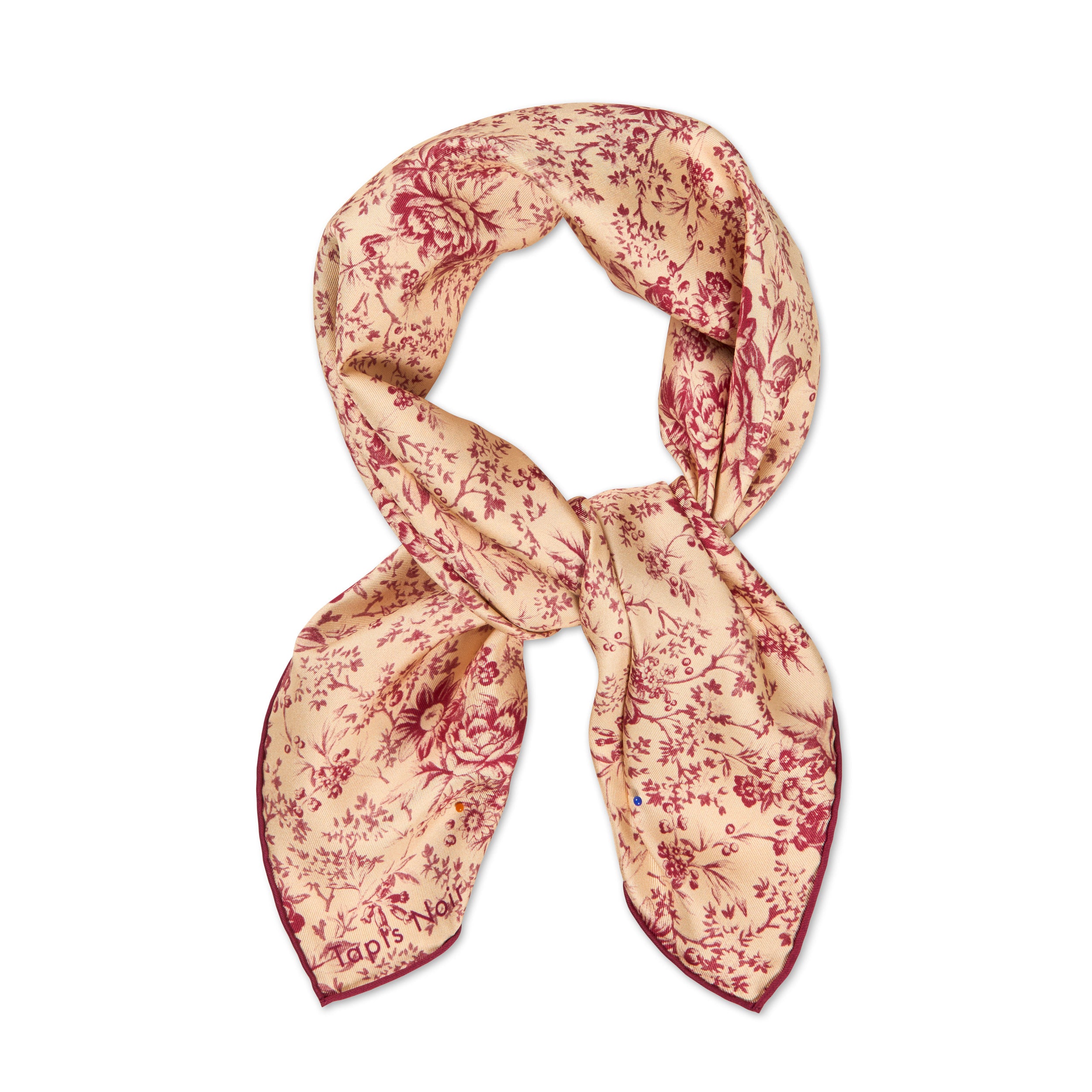 Tapis Noir Small Classical Pink Toile Scarf Small Classical Red