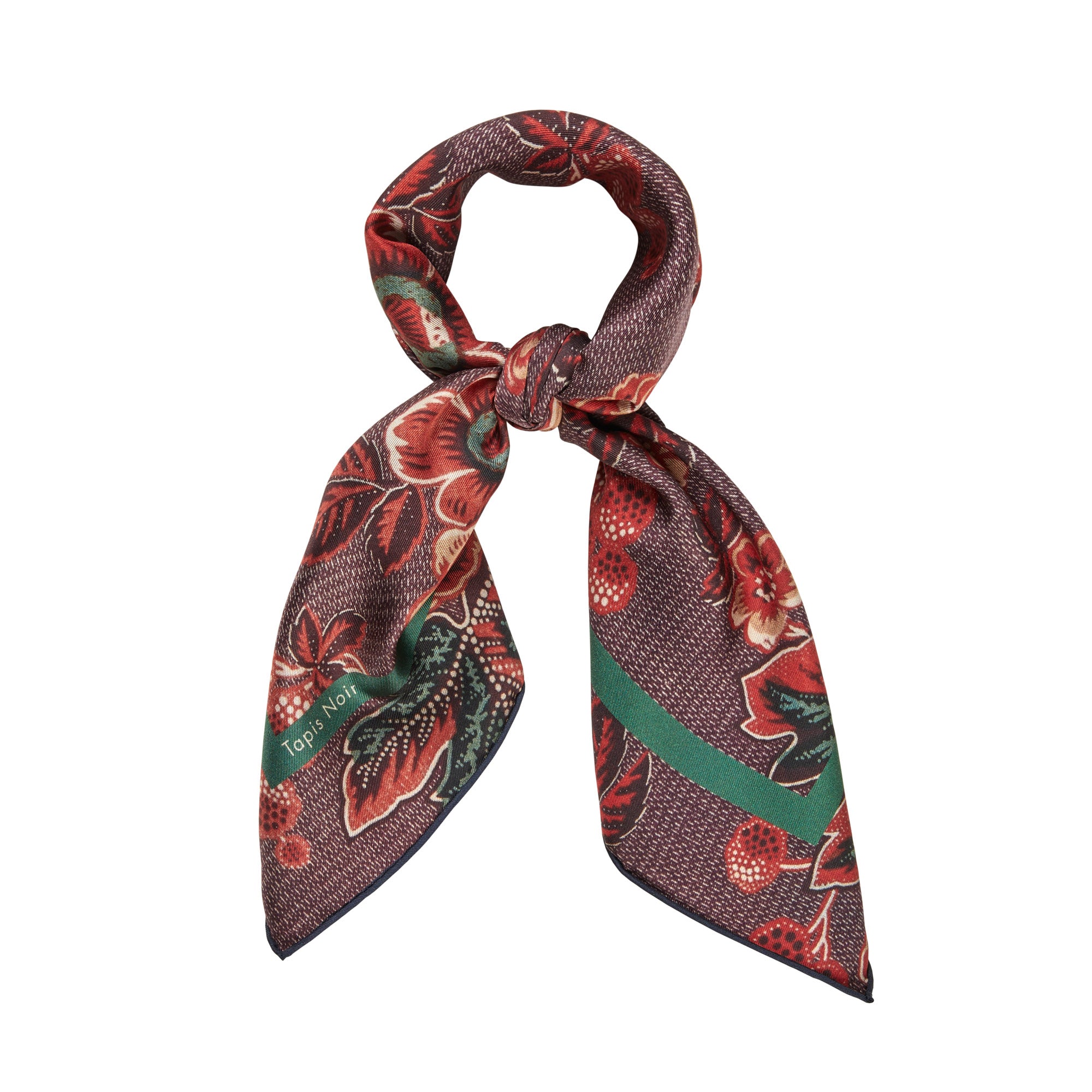 Tapis Noir Small Classical Red Bloom Scarf Small Classical Red