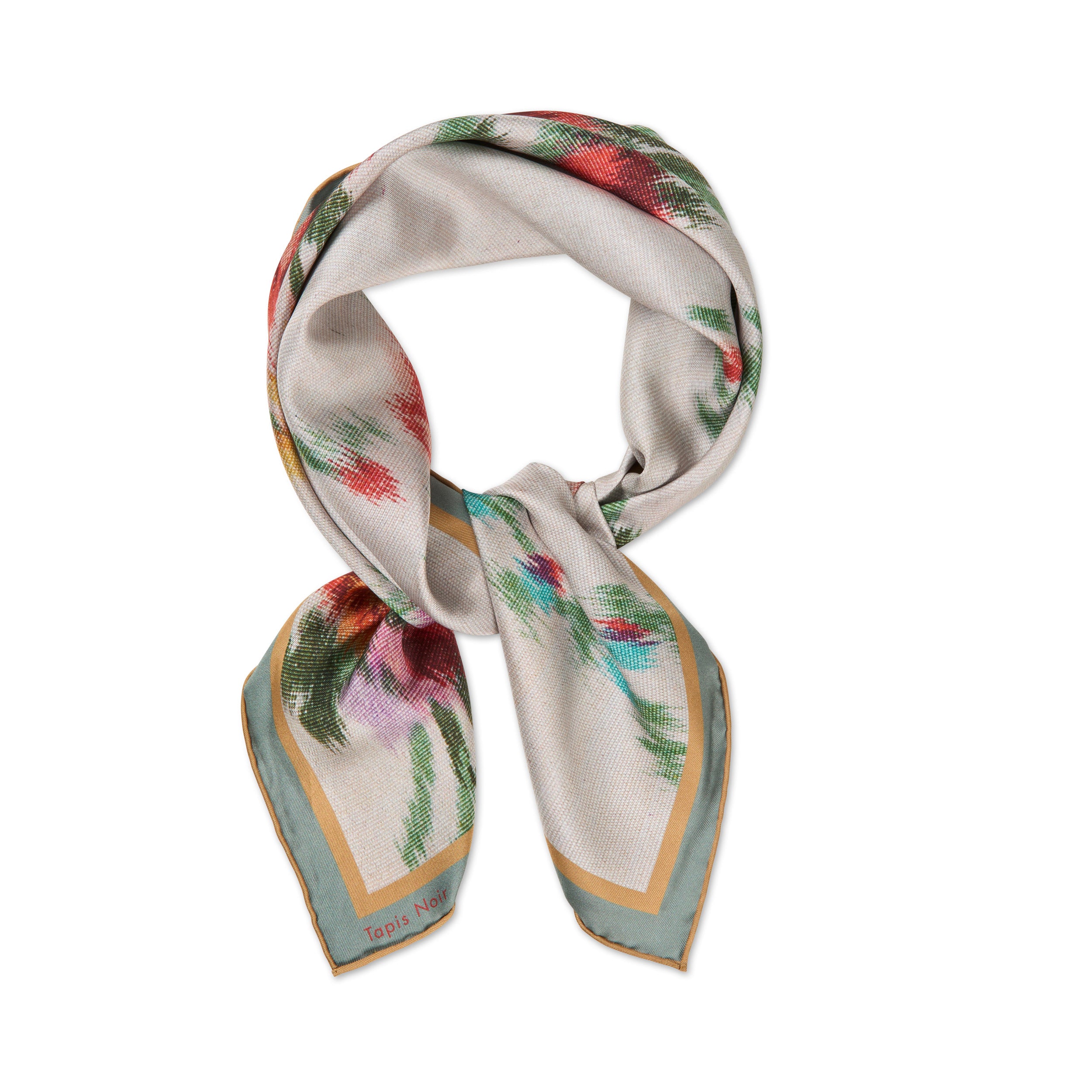 Tapis Noir Small Classical White Flower Scarf Small Classical White