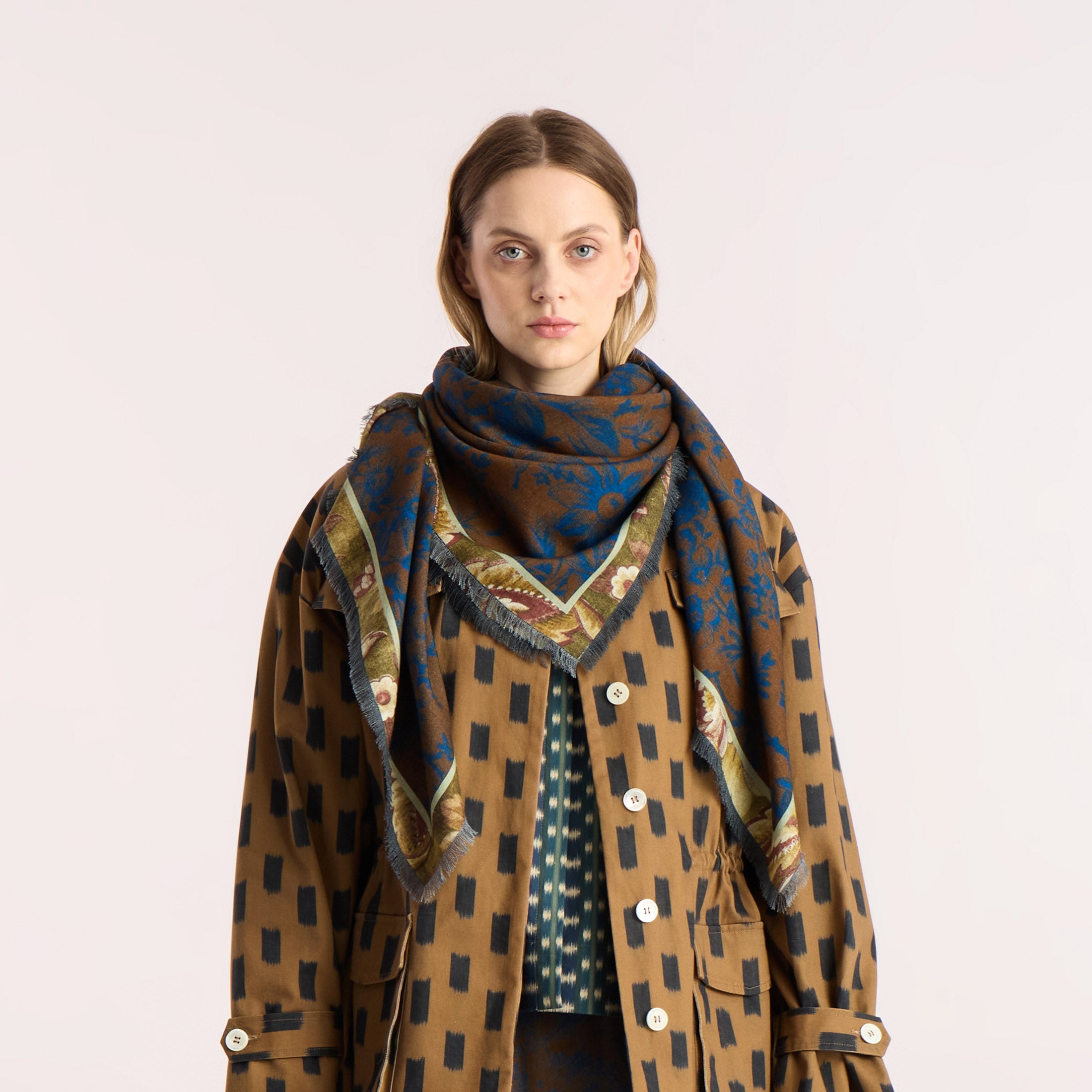 Tapis Noir Wool Large Gigi Scarf Wool Large Brown