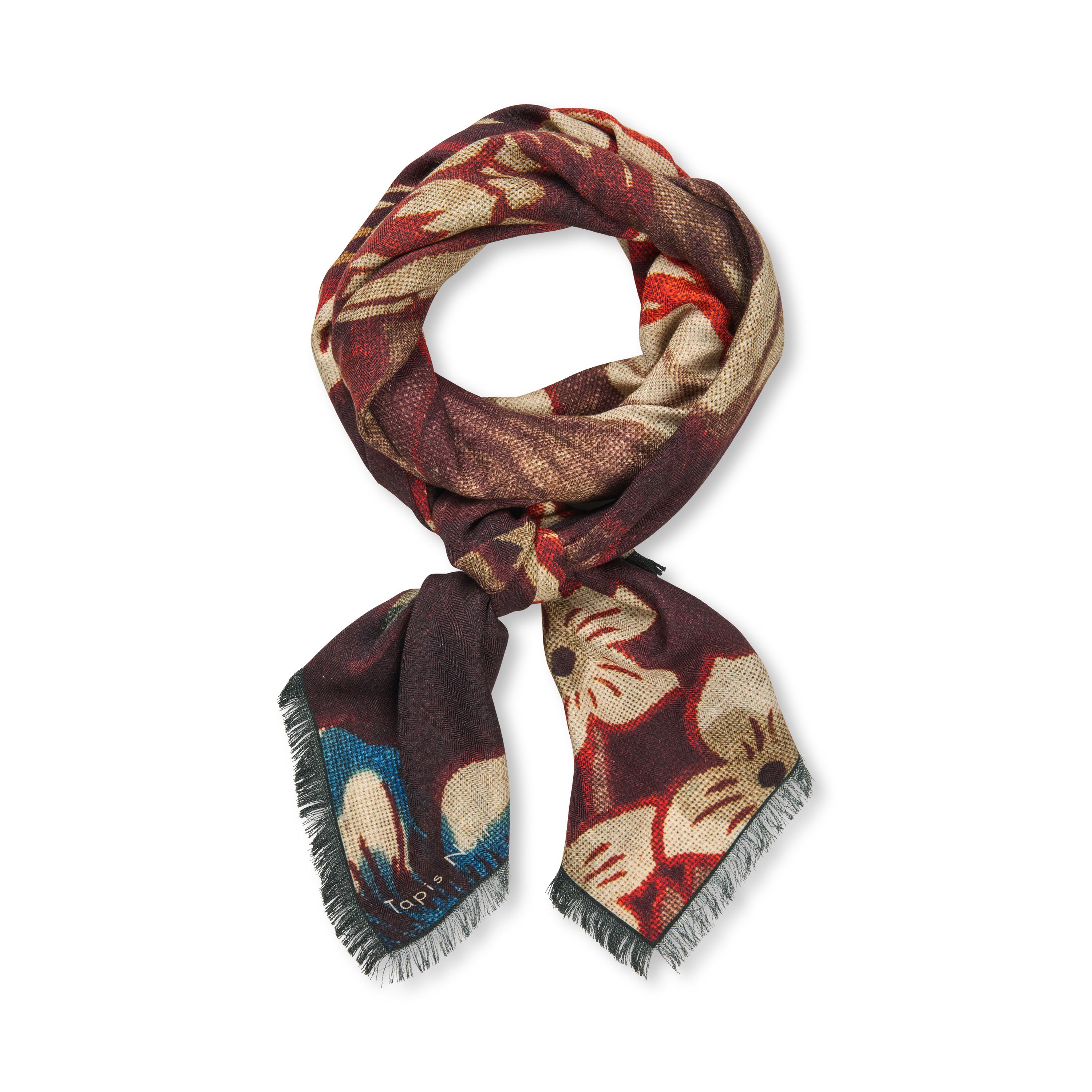 Tapis Noir Wool Large Gwenyth Scarf Wool Large Bordeaux